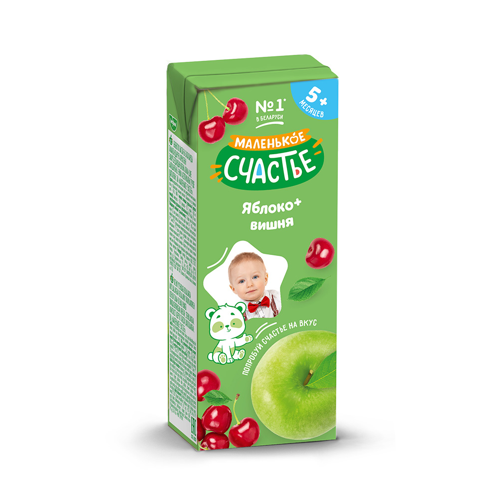 Нектар Маленькое счастье Яблоко-вишня с 5 мес 0.2 л - фото 1