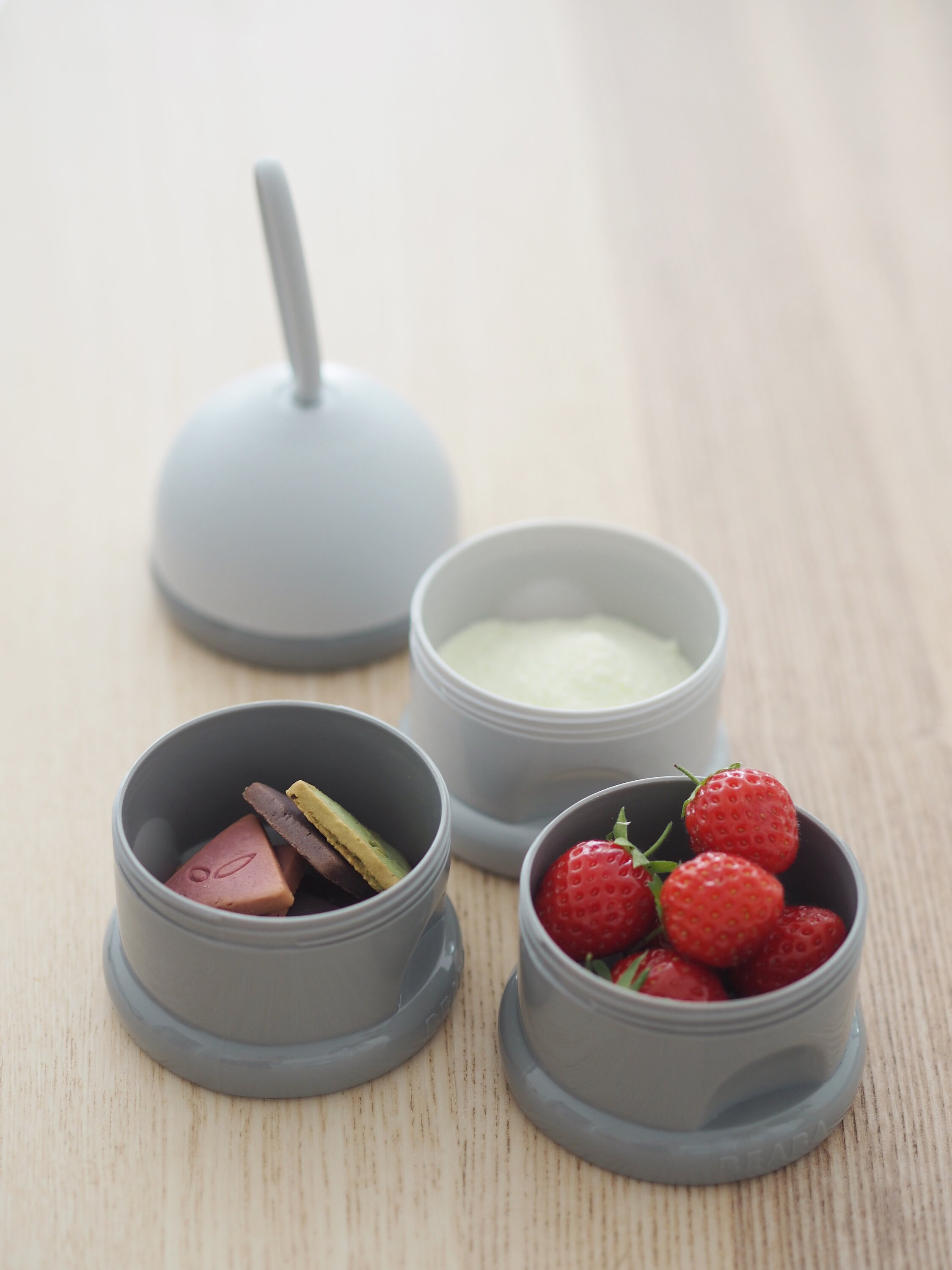 Контейнер для детского питания BEABA сыпучих смесей и снеков, 3 секции, серый - фото 7