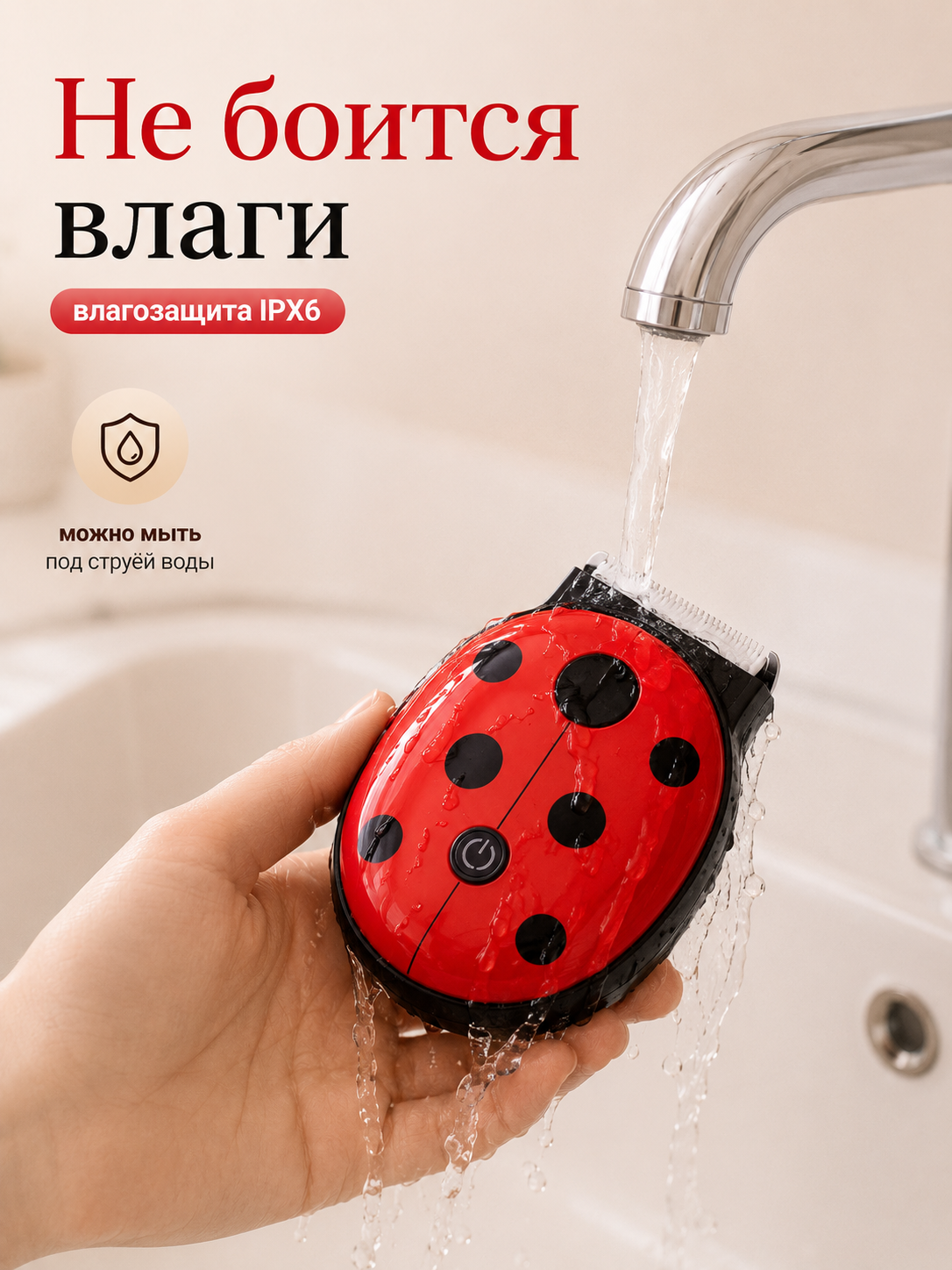 Машинка для стрижки волос детская ADUMI Божья коровка - фото 4
