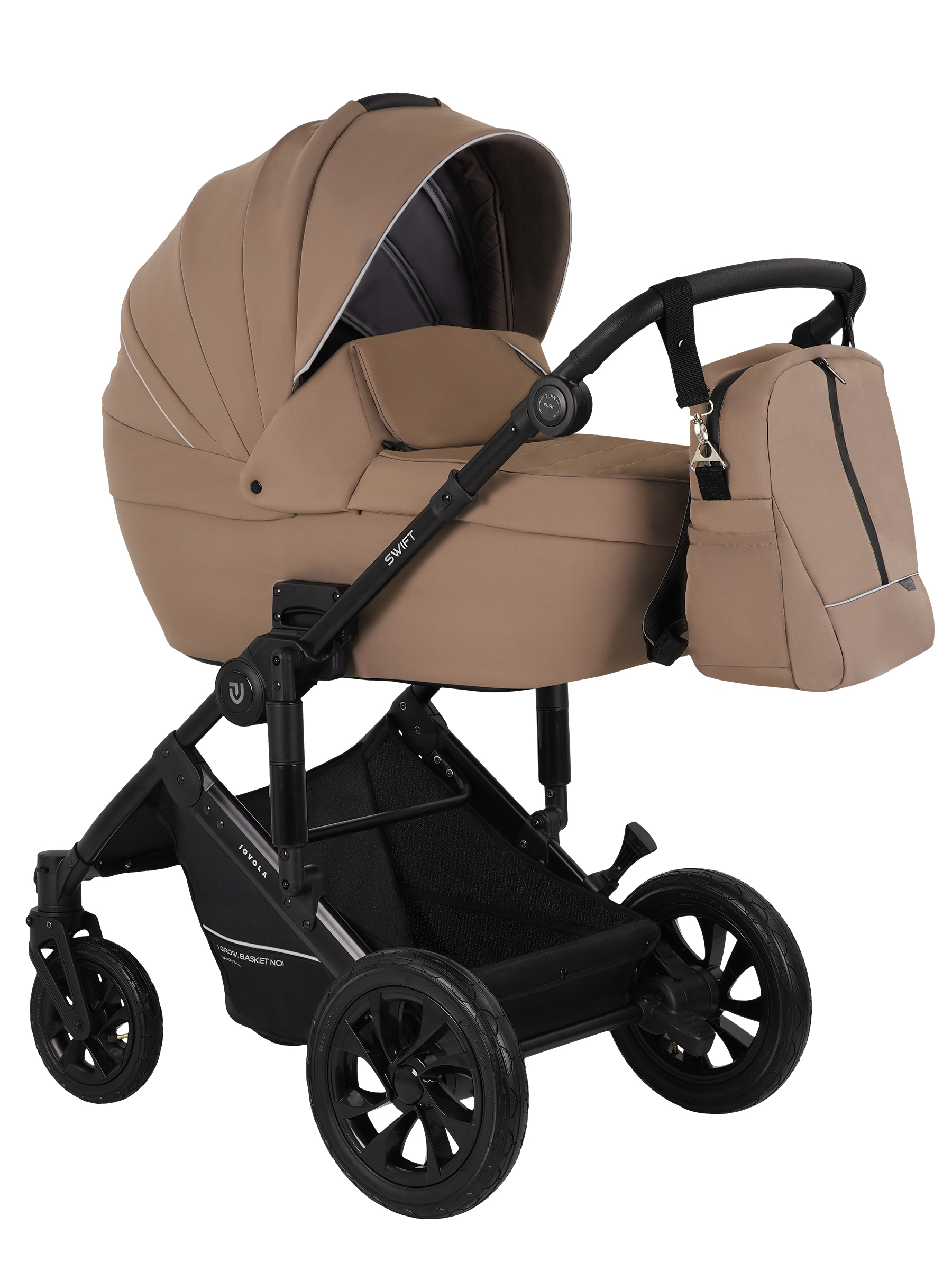 Коляска 3в1 JOVOLA Swift Plus темно-бежевый - фото 1
