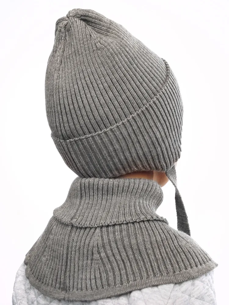 Шапка и снуд ПриКиндер U-Sp232987 Цвет: Светло-серый - фото 10