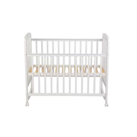 Детская кроватка Polini kids прямоугольная, поперечный маятник (белый)