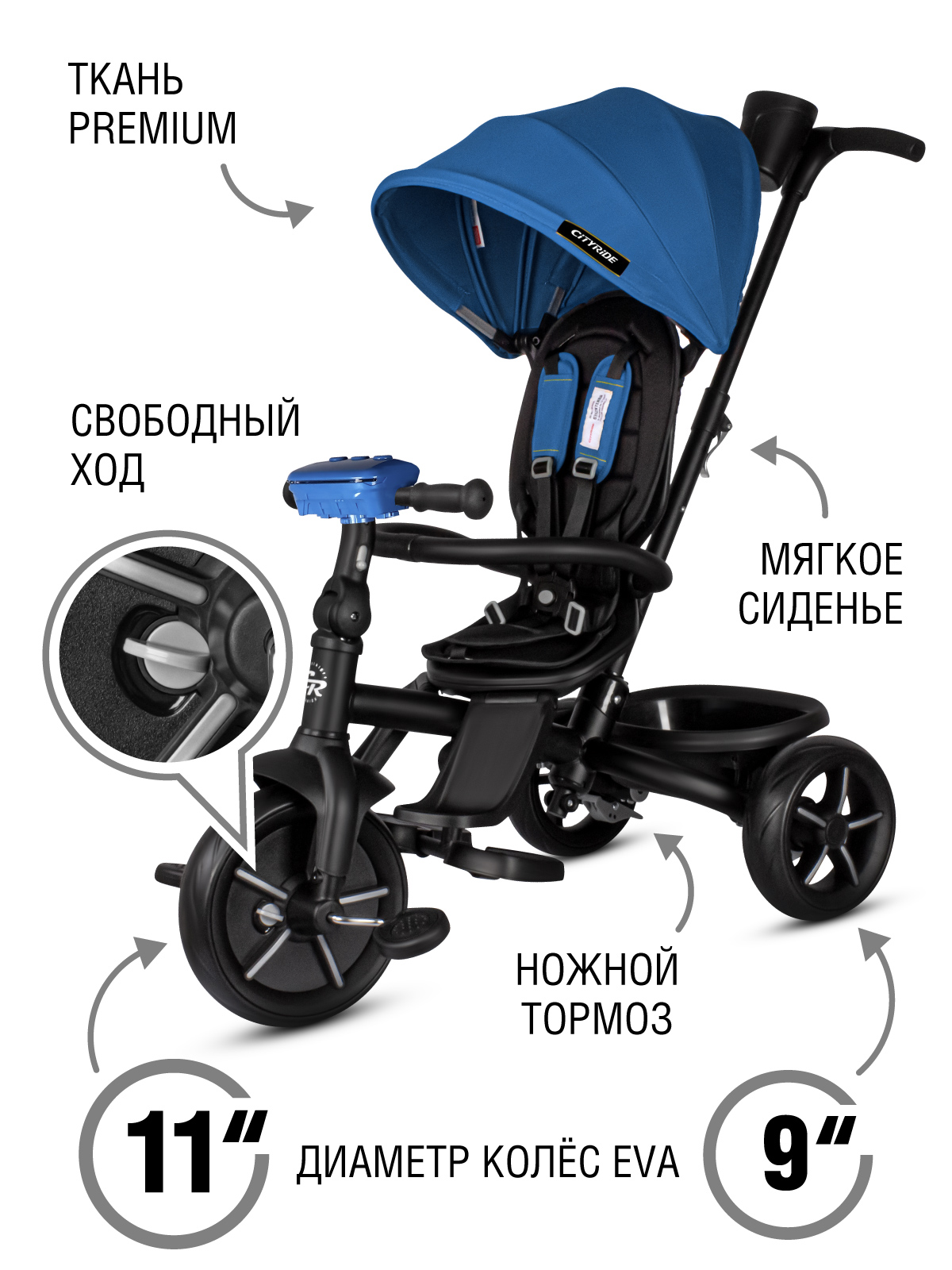 Трехколесный велосипед CITYRIDE - фото 6