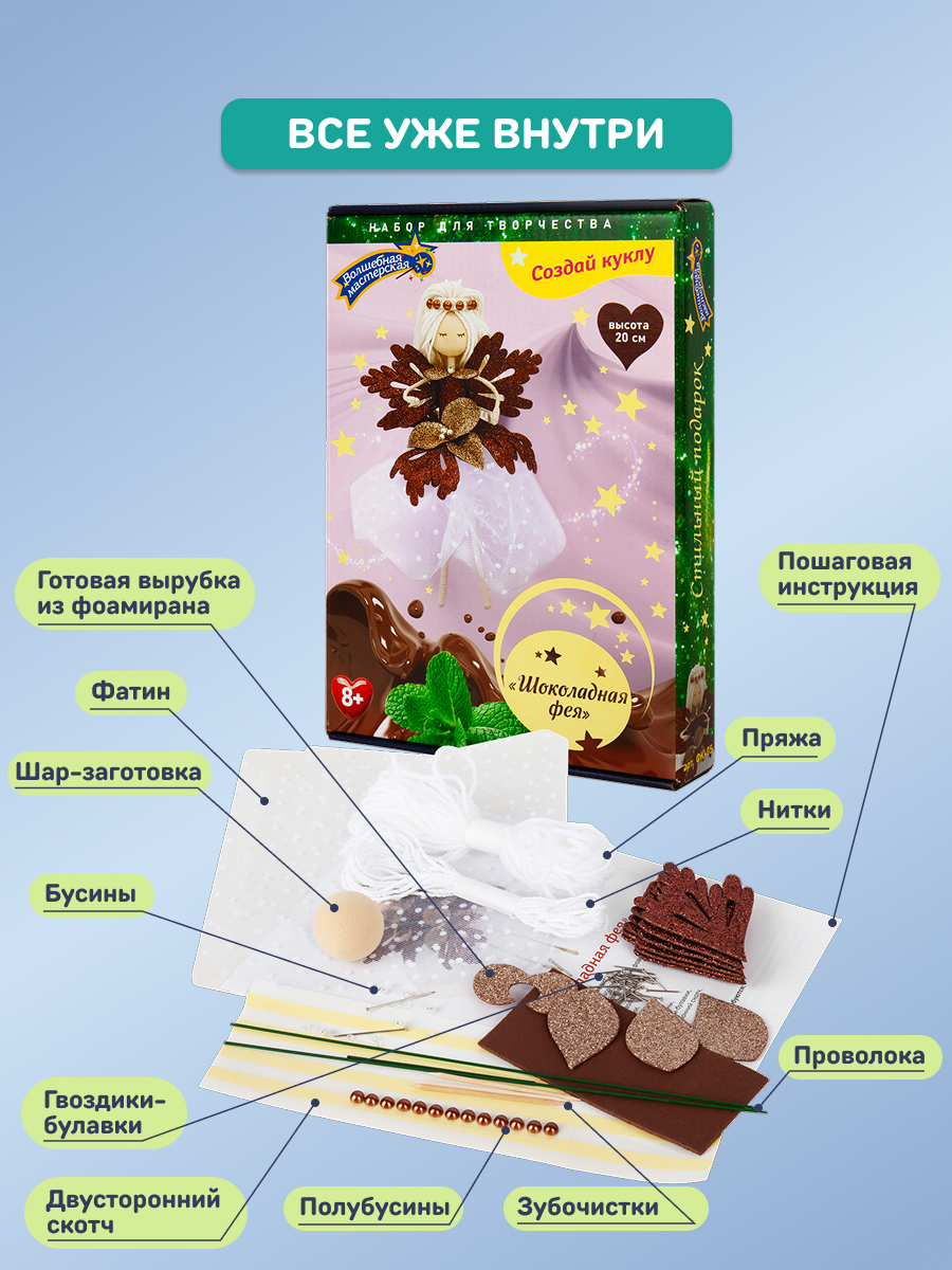 Набор для творчества Волшебная мастерская сборка Шоколадная фея - фото 5