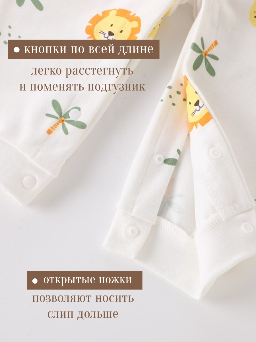 Комбинезон 3 шт ЛУKID Слипы/набор-1-зверята - фото 9