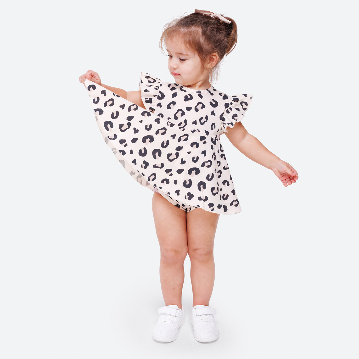 Боди-платье VEDDI 079к-21-экрю/леопард - фото 1