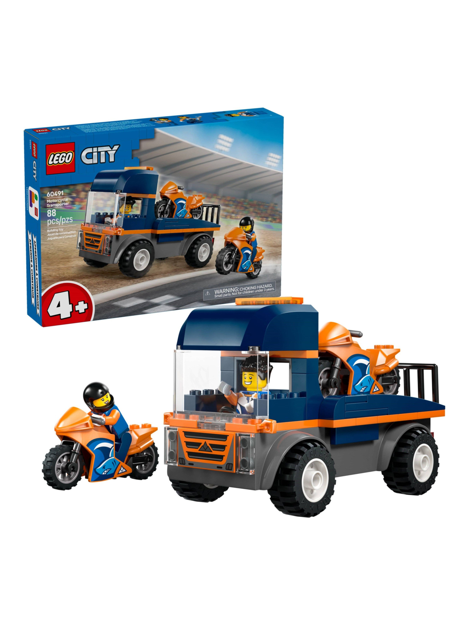 Конструктор LEGO City Транспортер для мотоциклов 88 дет. - фото 4