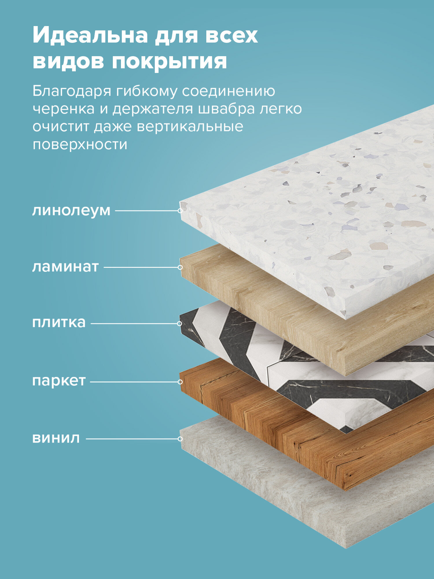 Сменная насадка Лайма для швабры плоская из микрофибры 40см - фото 6