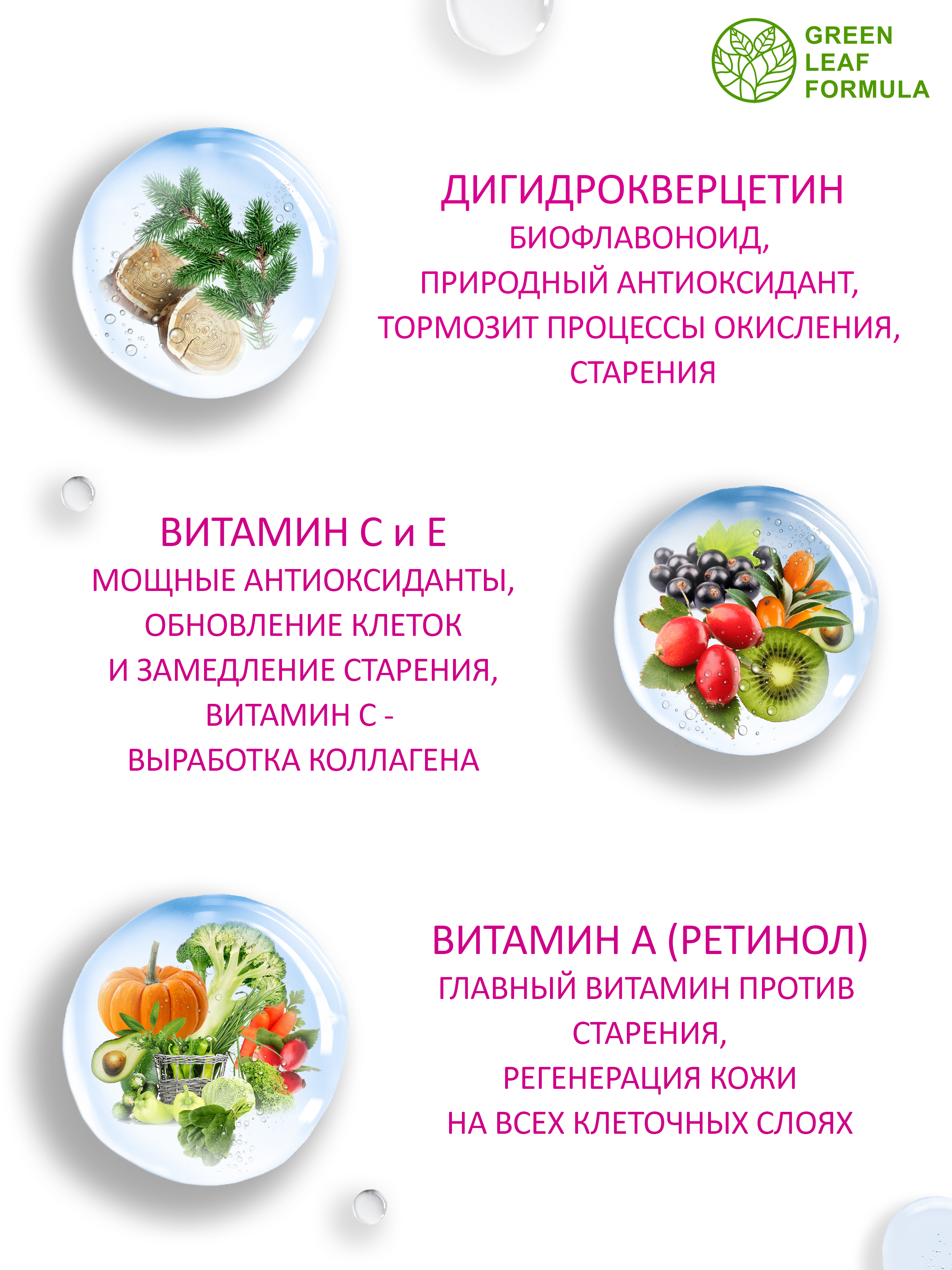 Комплекс ANTI-AGE Green Leaf Formula антиоксиданты витамины для кожи волос и ногтей - фото 5