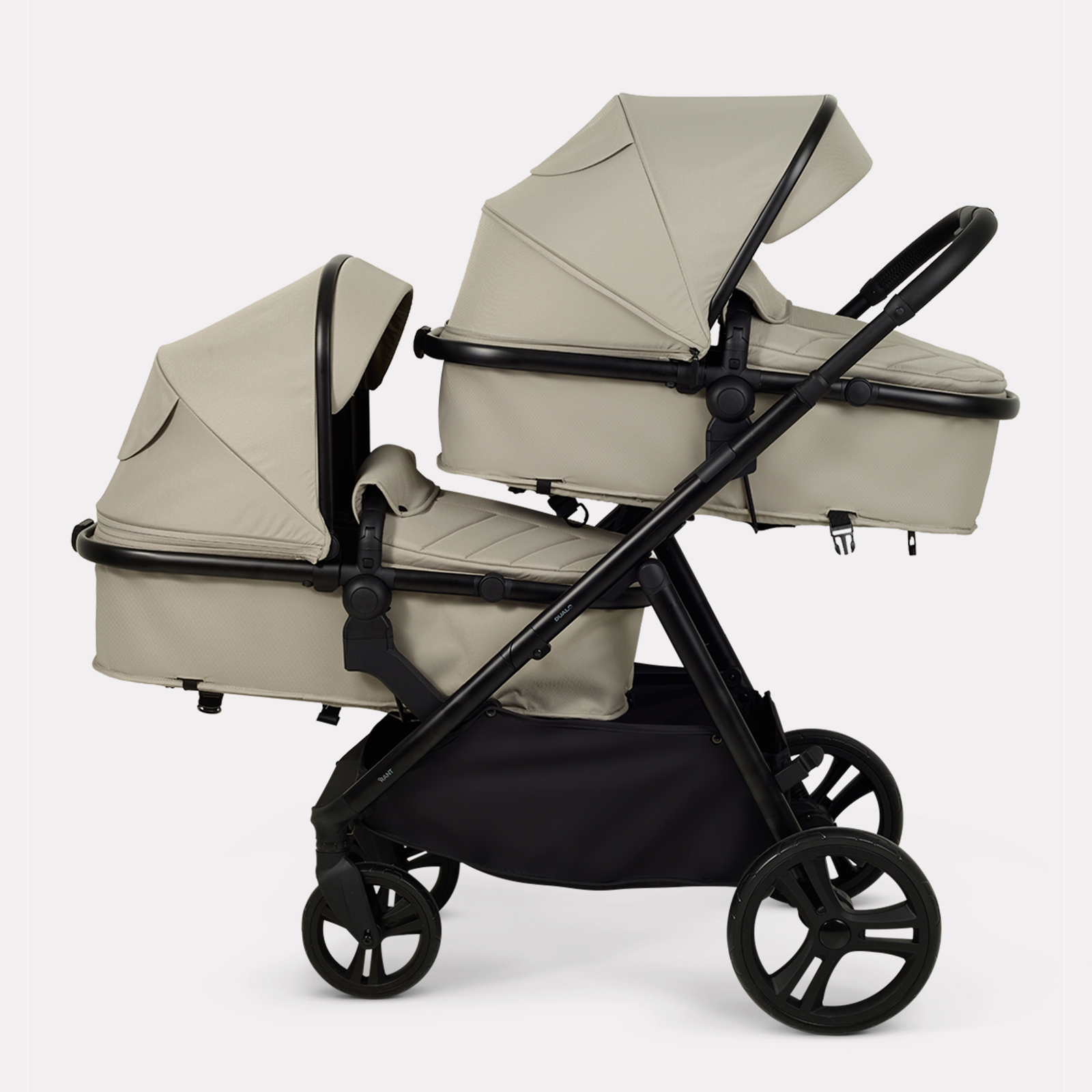 Коляска 2в1 для двойни Rant Basic Dualo бежевый - фото 1