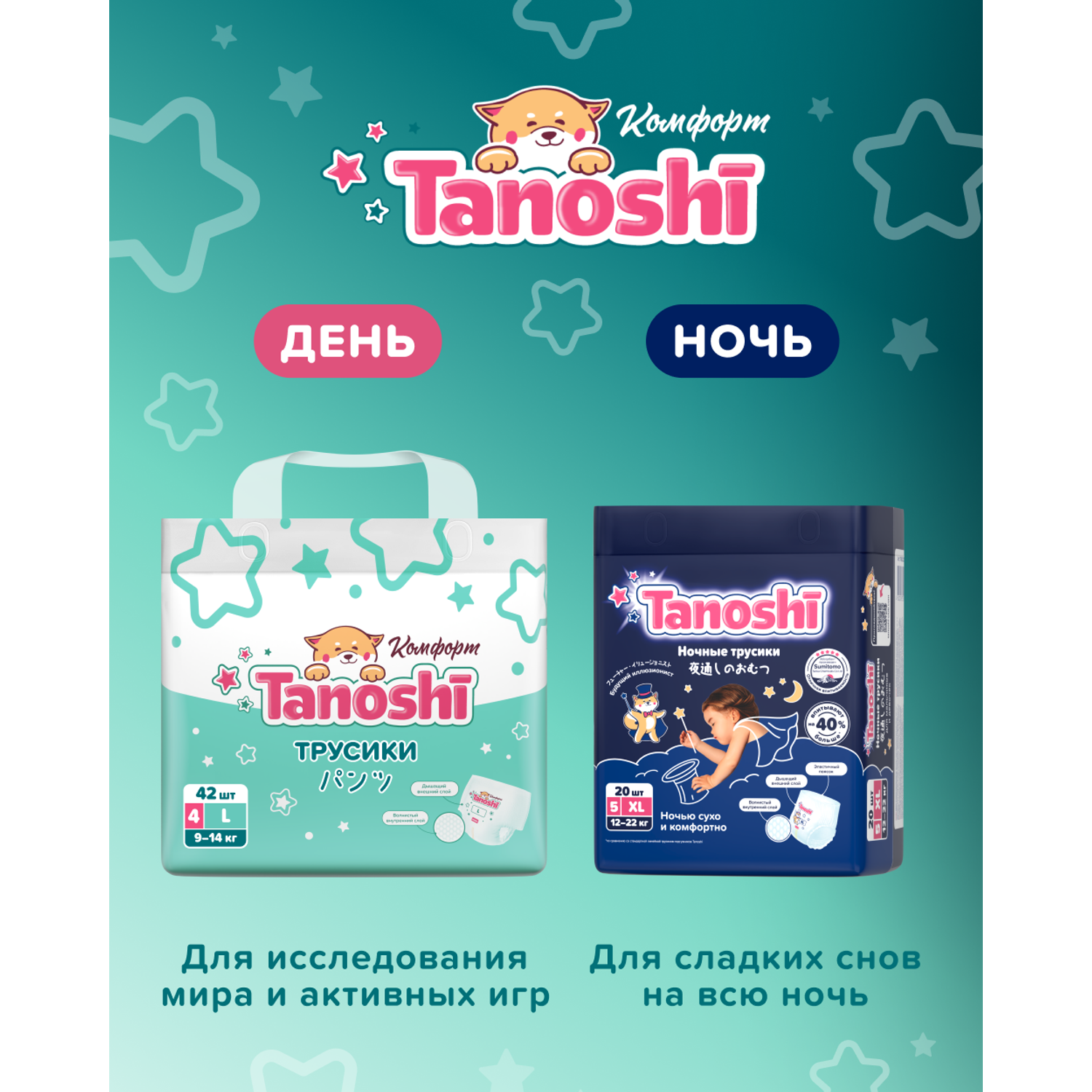 Трусики Tanoshi Comfort 6 (17-25 кг) 26 шт. - фото 13