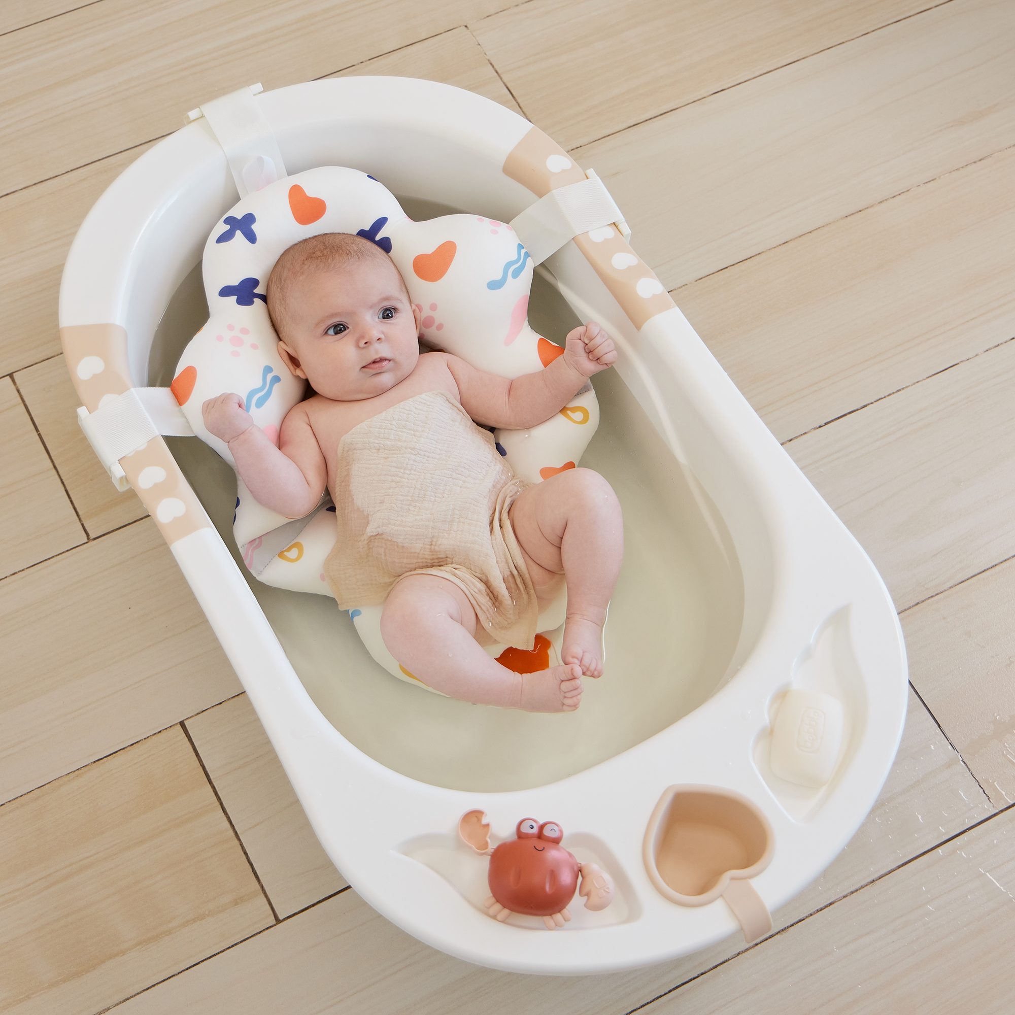Гамак для купания Happy Baby для новорожденных белый - фото 7