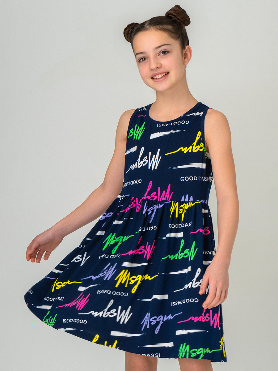 Платье HappyFox HF00199т.синий.с.надписями - фото 3