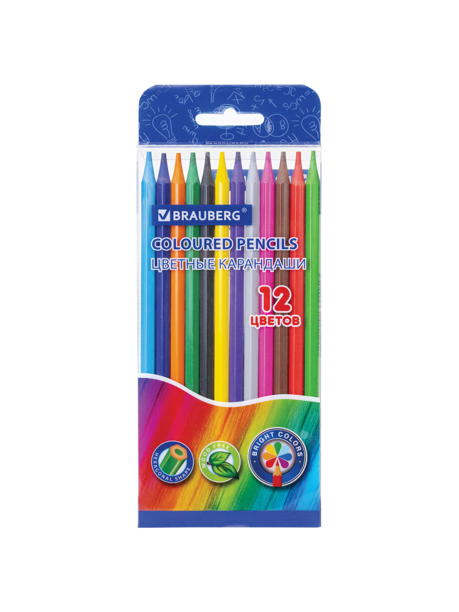 Карандаши цветные Brauberg 12 шт. - фото 3
