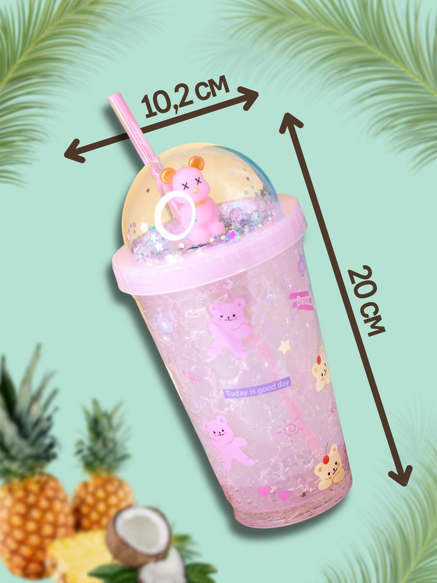 Стакан iLikeGift с трубочкой и крышкой 450 мл - фото 3