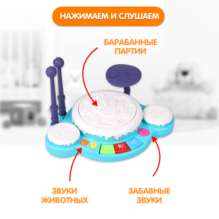 Игрушка музыкальная Жирафики барабаны