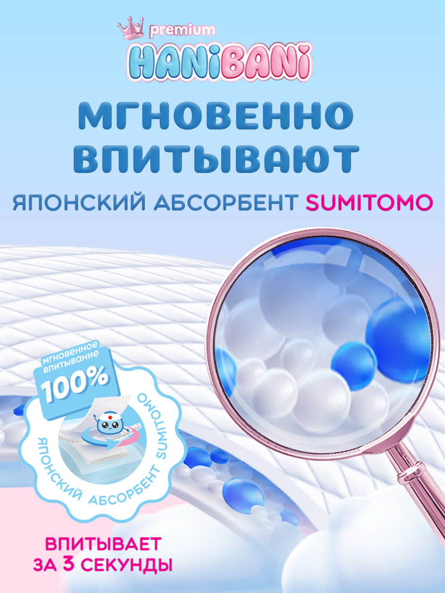 Пелёнки одноразовые HANIBANI 60х60 см 30 шт. - фото 2
