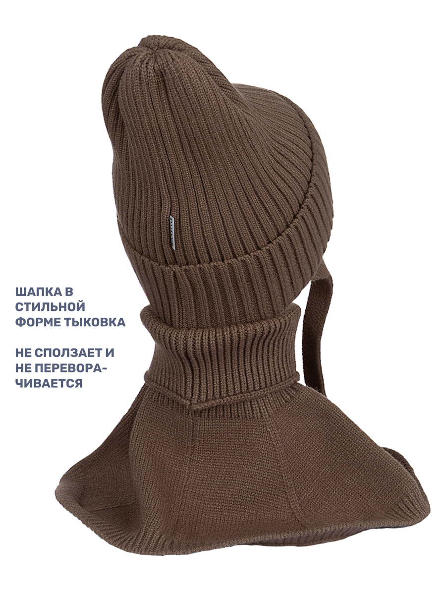 Комплект шапка и манишка NIKASTYLE 12з16024 орех - фото 4