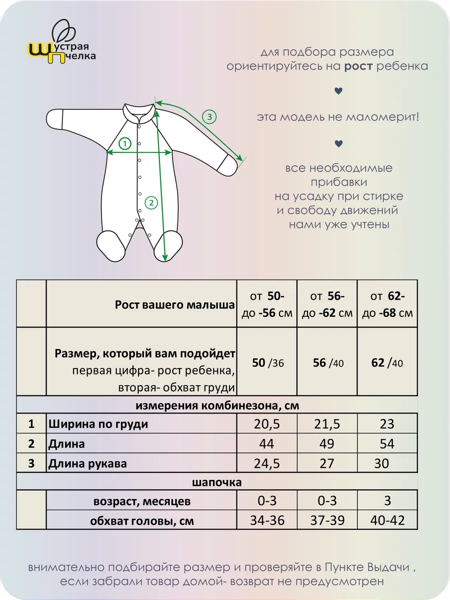 Комбинезон и чепчик Шустрая пчелка 503002КШЗолотаяКорона - фото 9