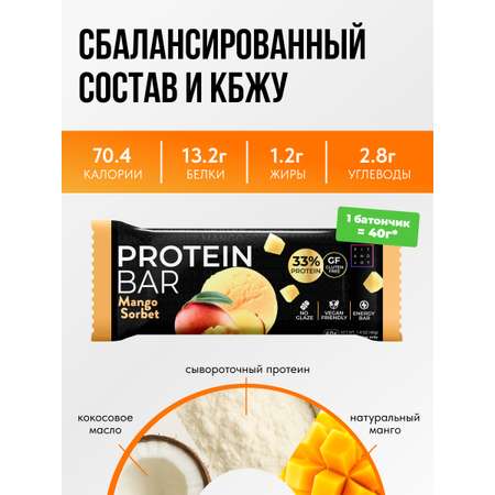 Протеиновые батончики FIT AND JOY Без глазури 16шт *40 гр