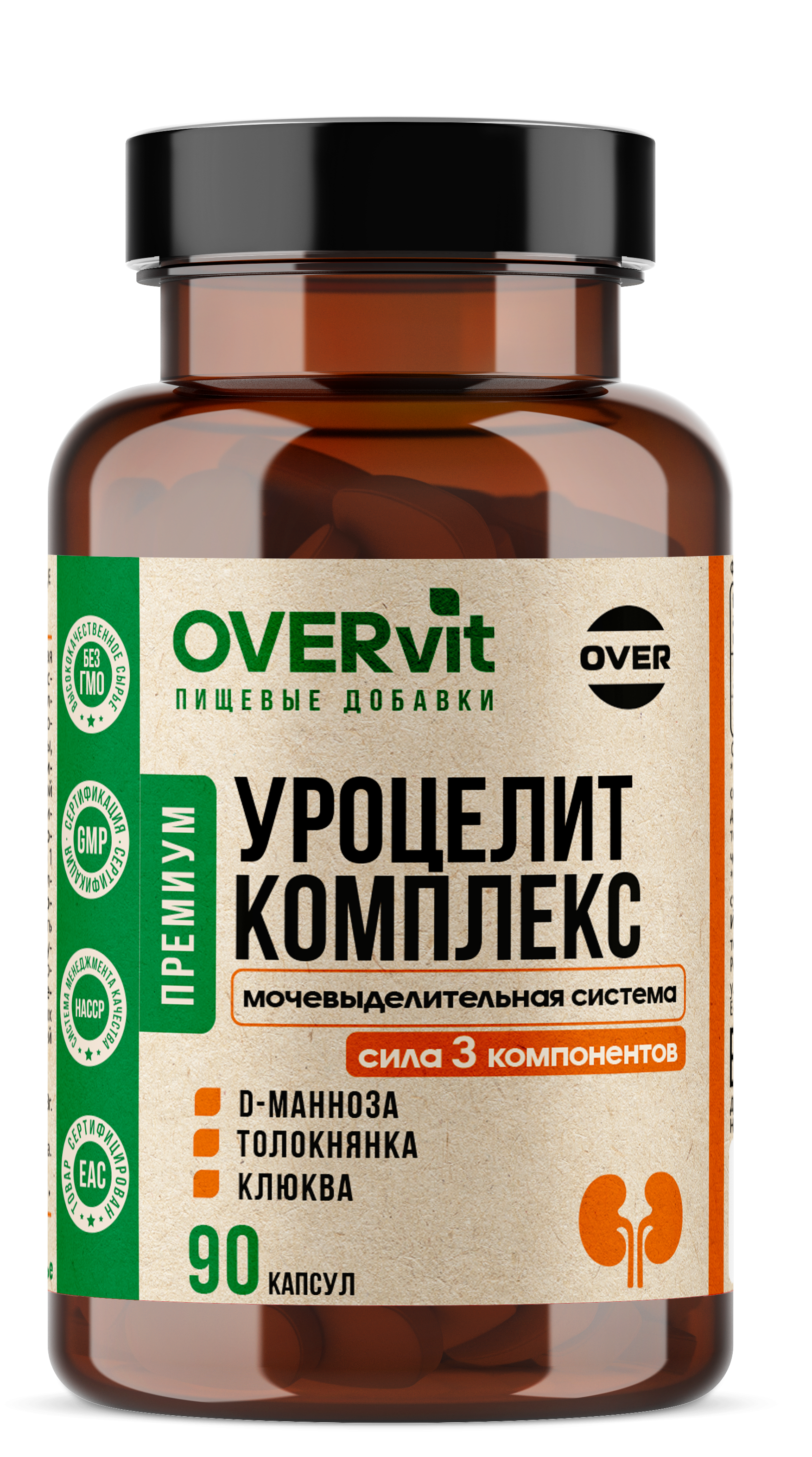 Уро-целлит OVER БАД для почек и мочевыводящих путей 90 капсул - фото 1