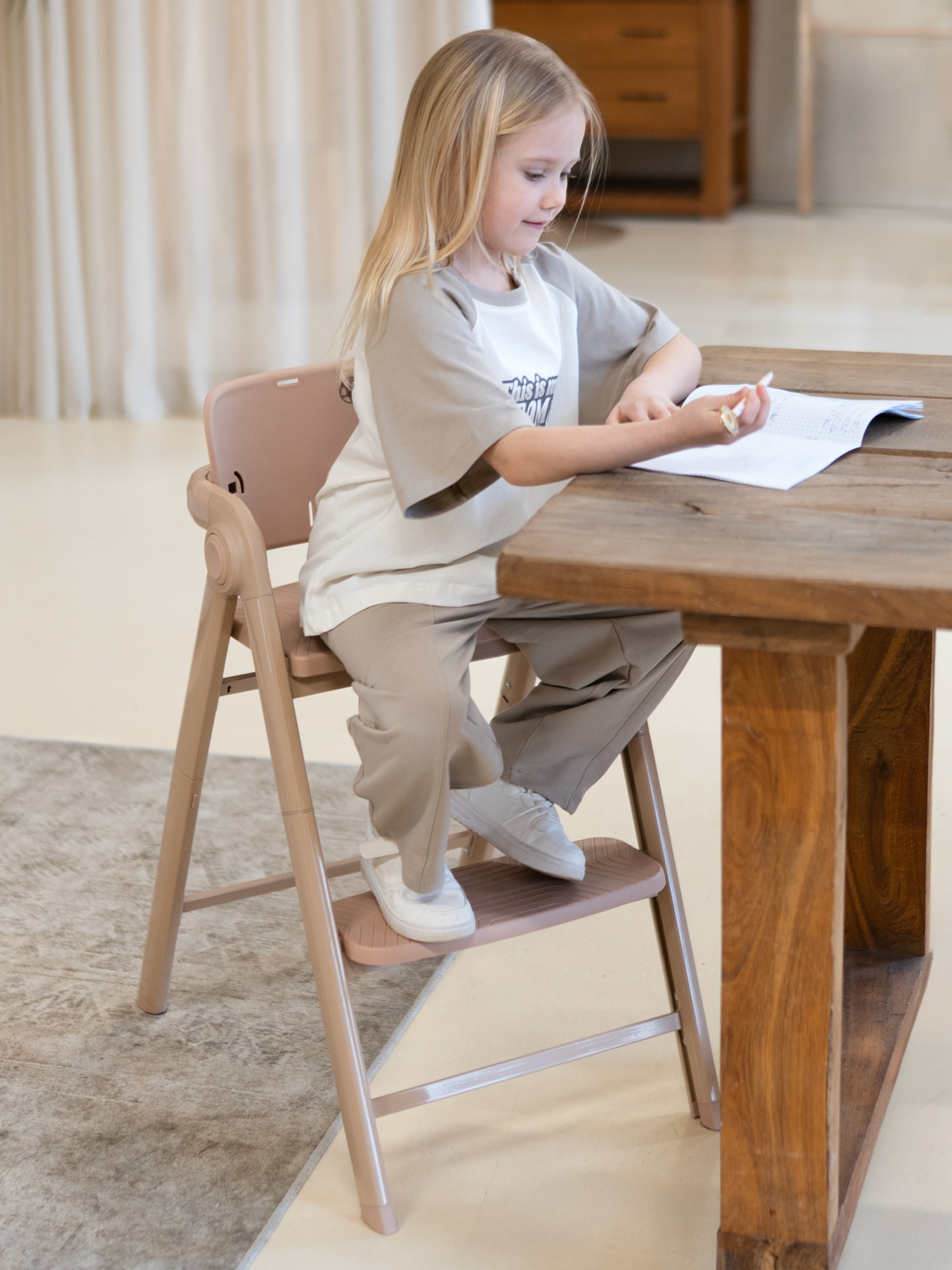 Стульчик для кормления Amarobaby Easy Grow бежевый - фото 21