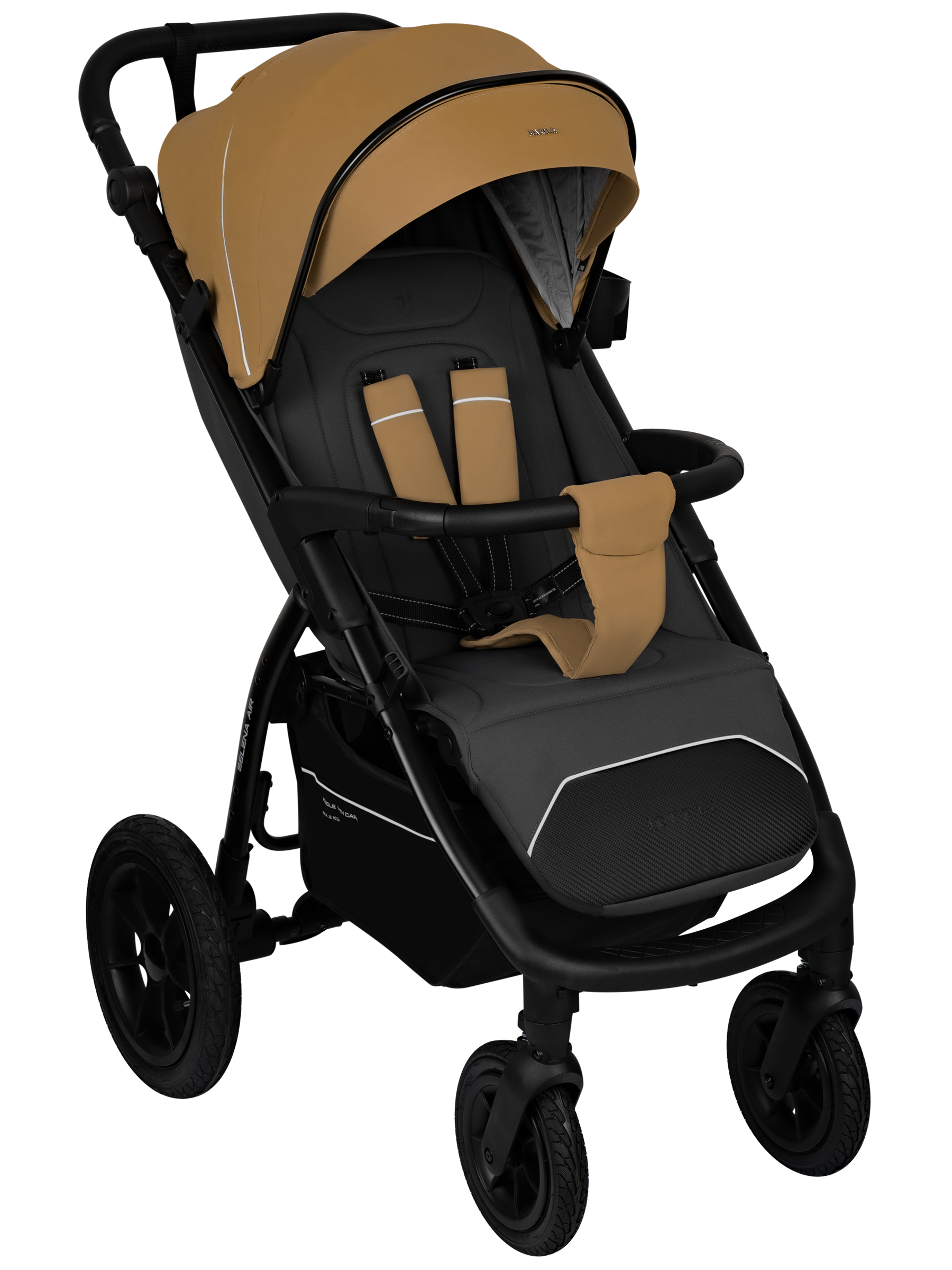 Коляска прогулочная JOVOLA Selena Air new бежевый-серый - фото 4