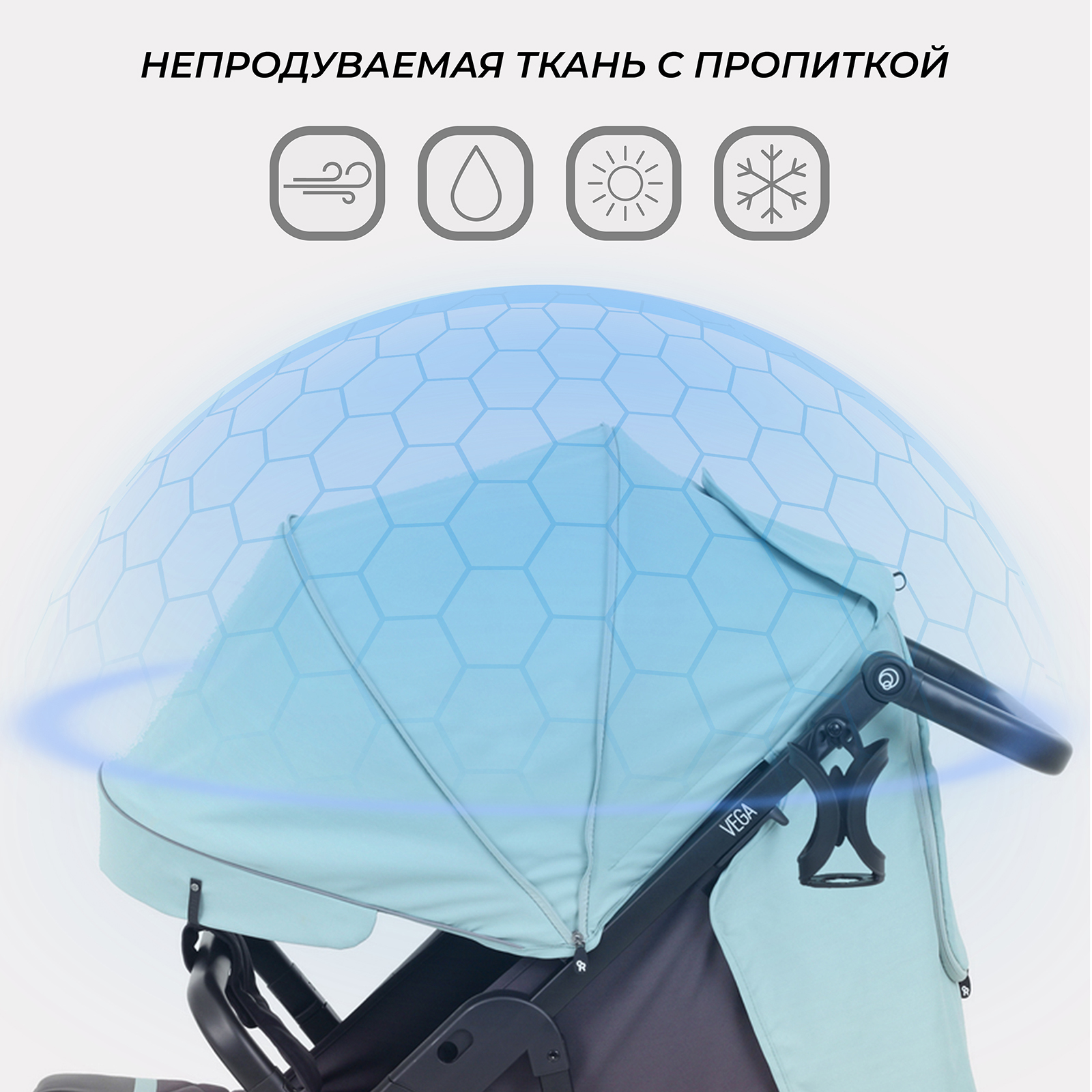 Коляска прогулочная Rant голубой - фото 7