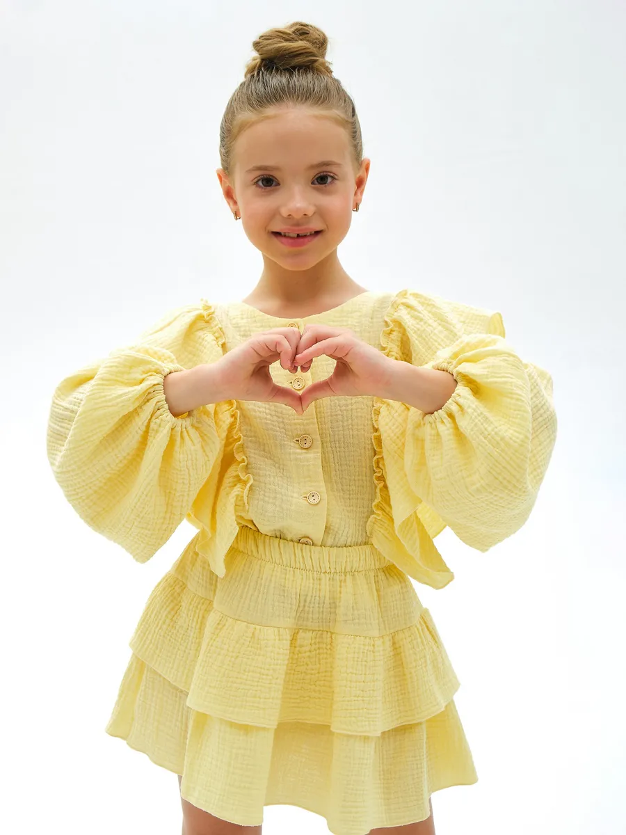 Блузка и юбка Leli dress костюм_муслин_с_юбкой_желтый - фото 8