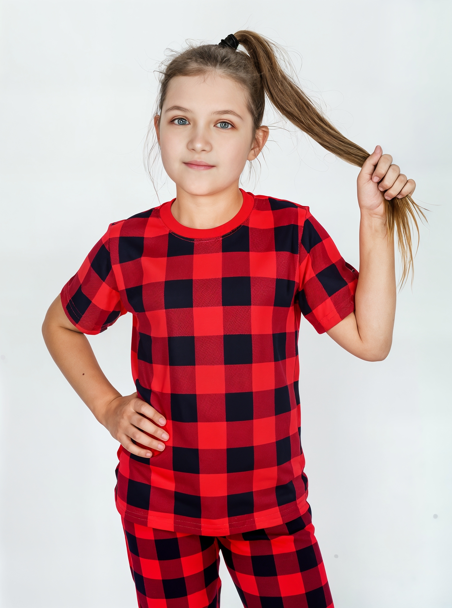 Пижама KiMMi co К-1408827/1 красный_клетка - фото 4