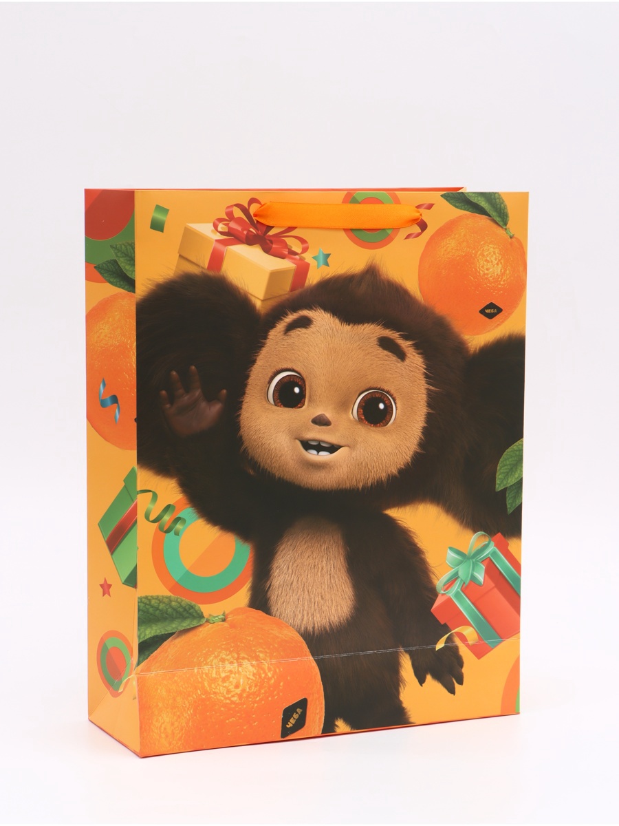 Пакет подарочный Чебурашка С днём рождения 31х40х115 см - фото 5