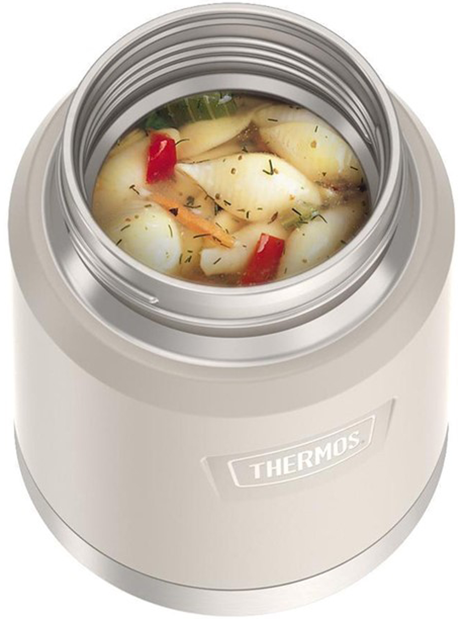 Термос для еды супа 470 мл с ложкой THERMOS ICON-300 песочный – нержавеющая сталь герметичный тепло/холод 10/24 часа - фото 10