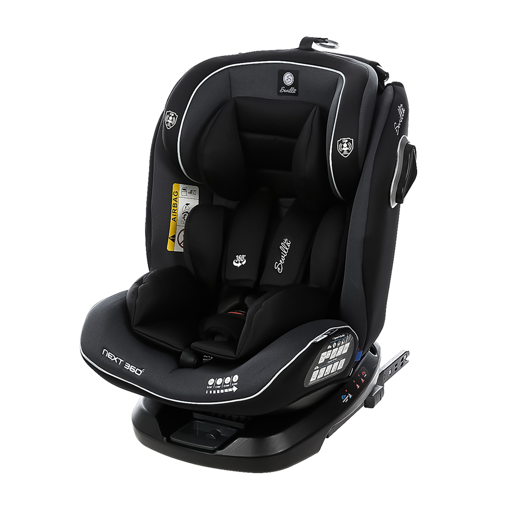 Автокресло Sevillababy Next 360° Isofix 0+/1/2/3 (0-36 кг) черный - фото 1