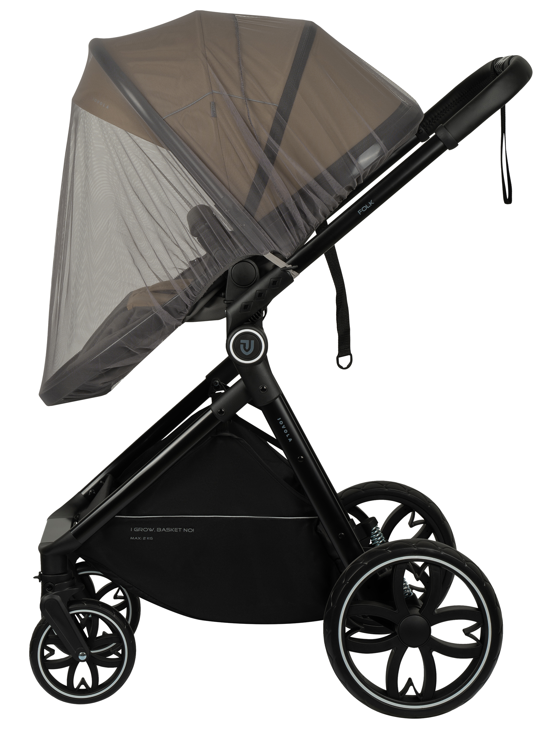 Коляска трансформер JOVOLA Folk 2в1 темно-бежевый - фото 21