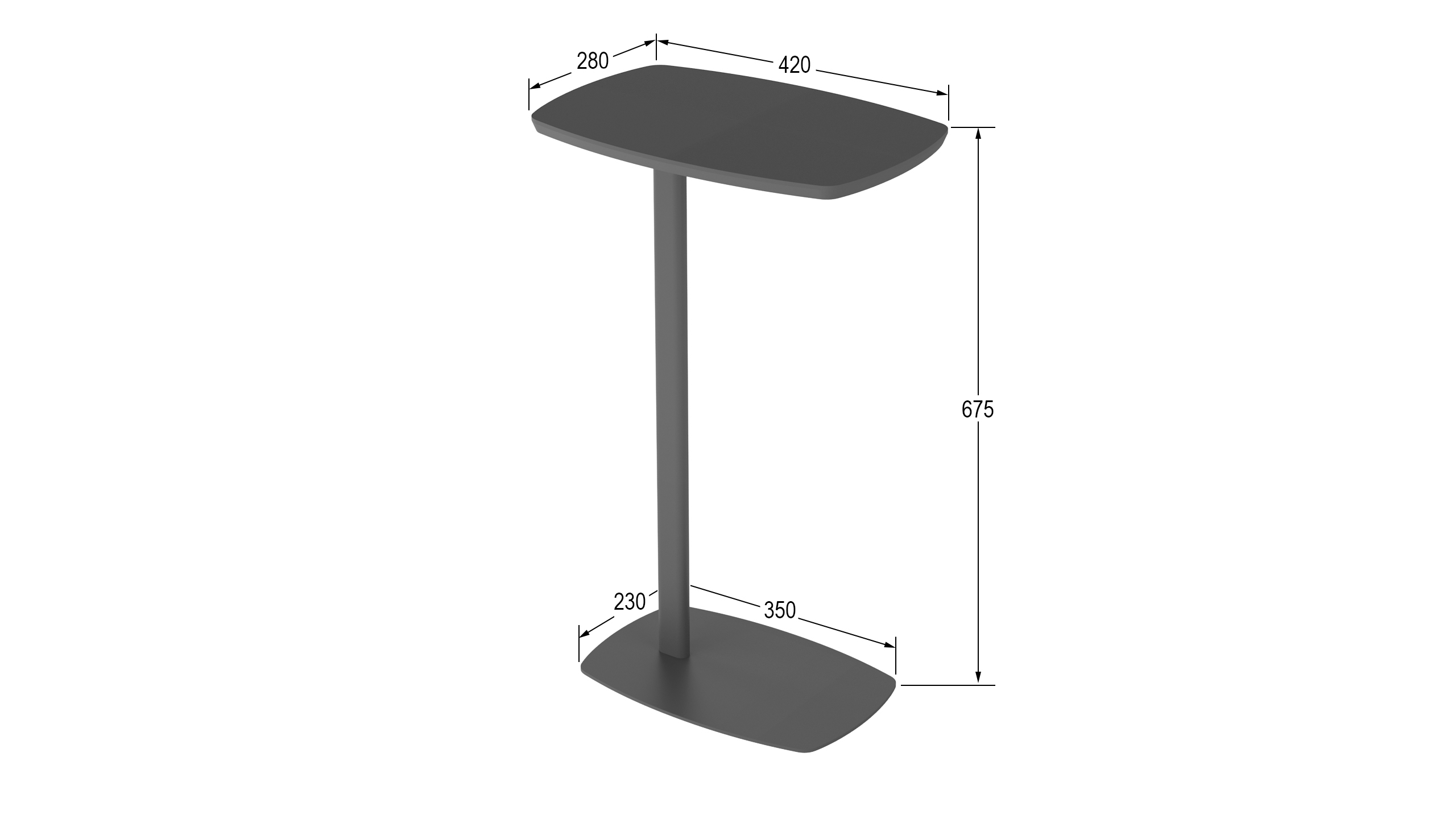 Стол придиванный КАЛИФОРНИЯ МЕБЕЛЬ Дей колор Графит - фото 2