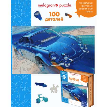 Пазл 1TOY Автомобиль ретро синий деревянный