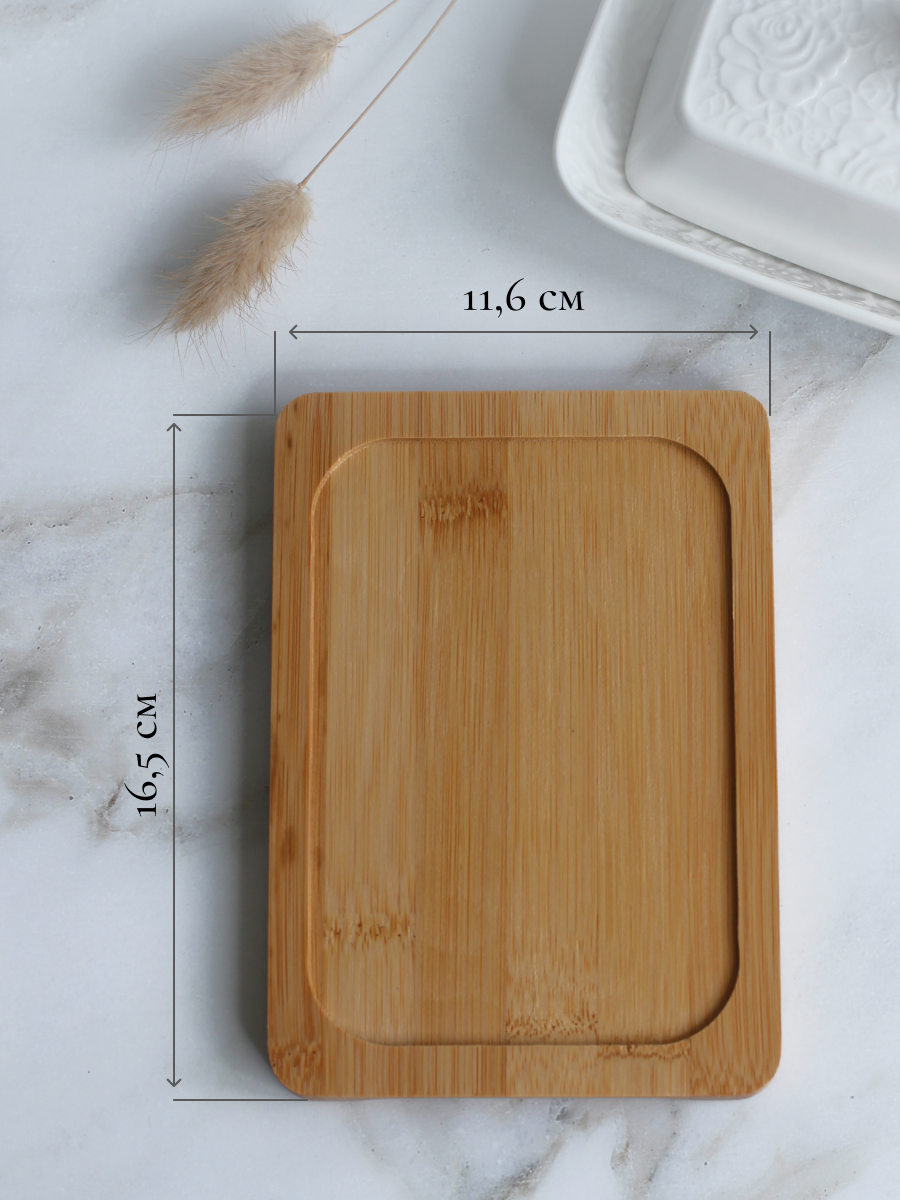 Масленка Balsford фарфоровая белая на подставке - фото 6