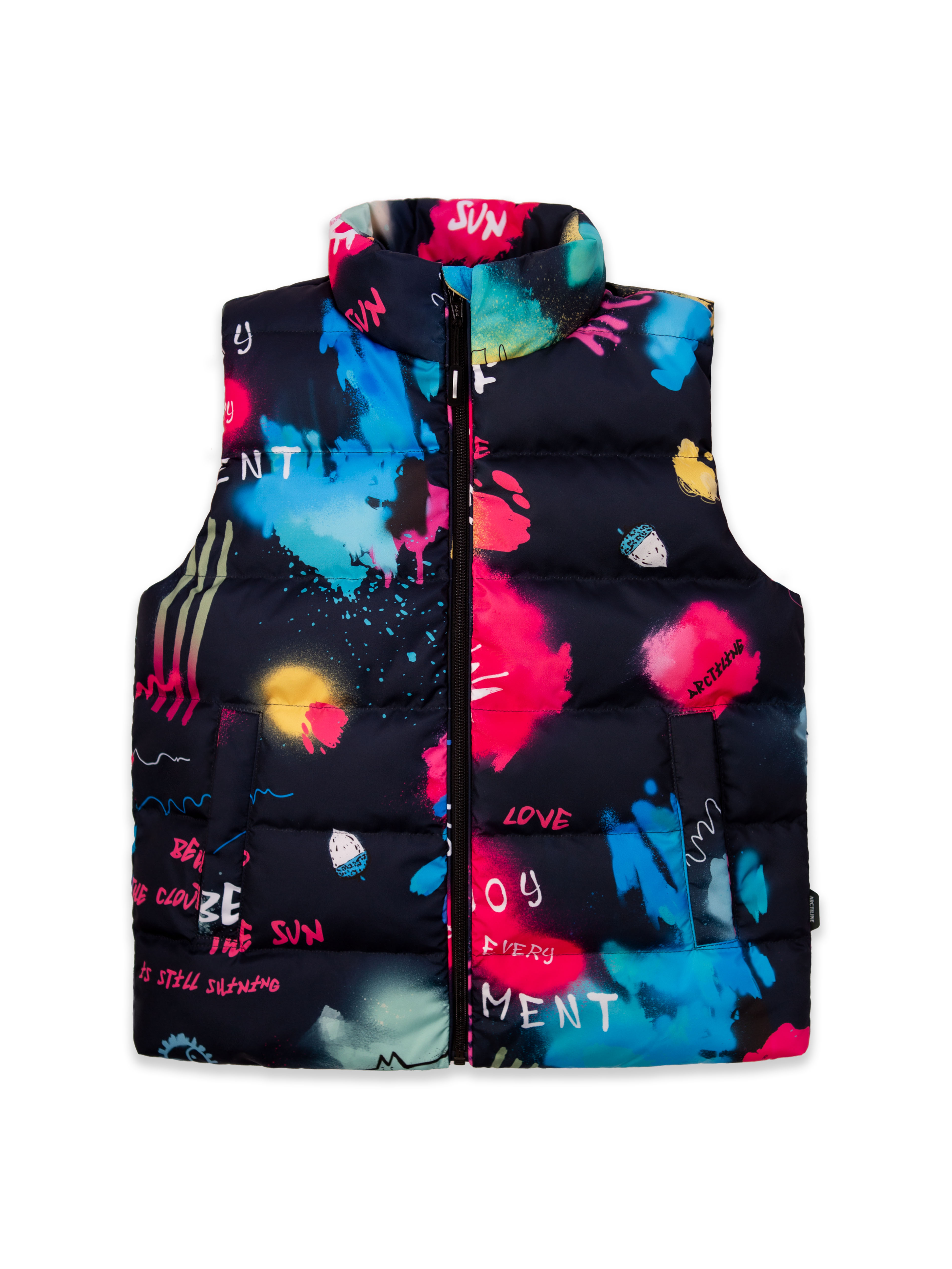 Жилет Arctiline Майри 800 D-25 Принт "Граффити тёмно-синий" - фото 6