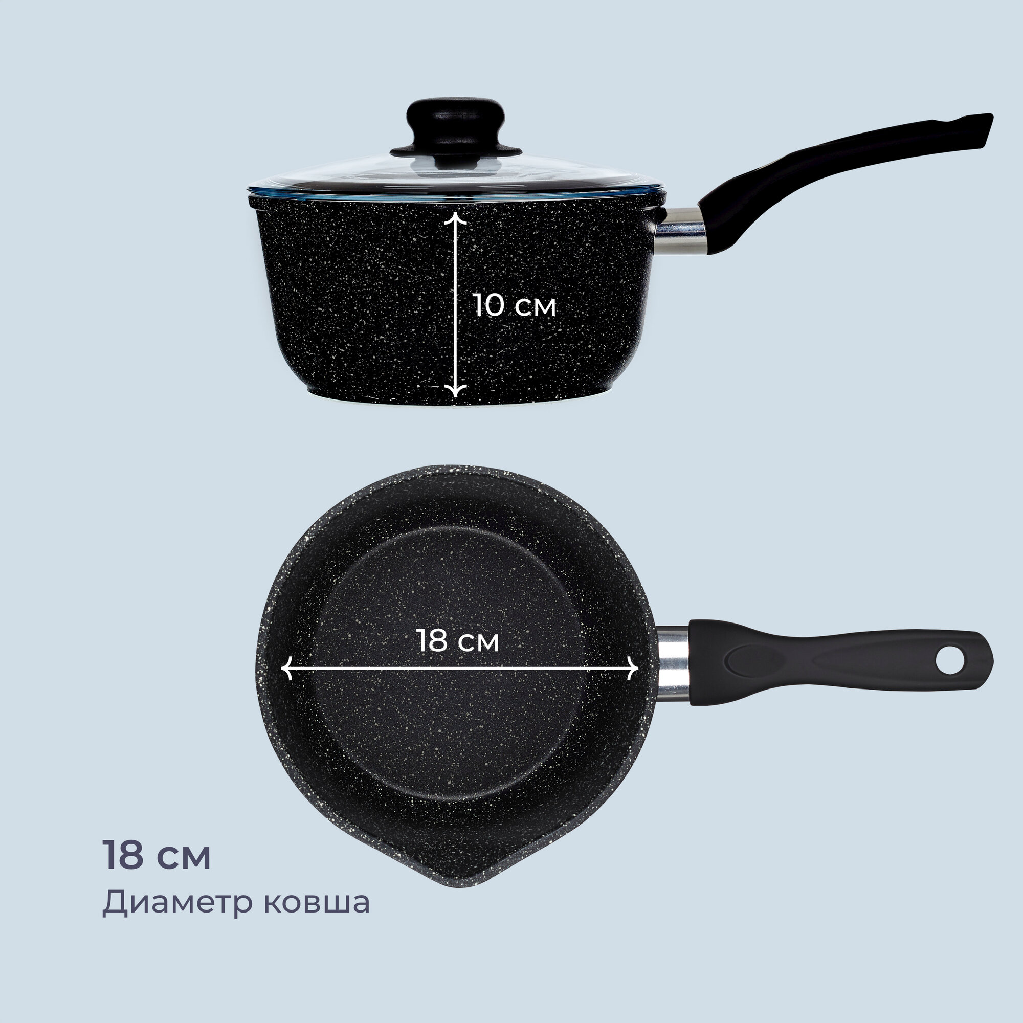 Ковш Homsly с антипригарным покрытием 1.5 л - фото 5