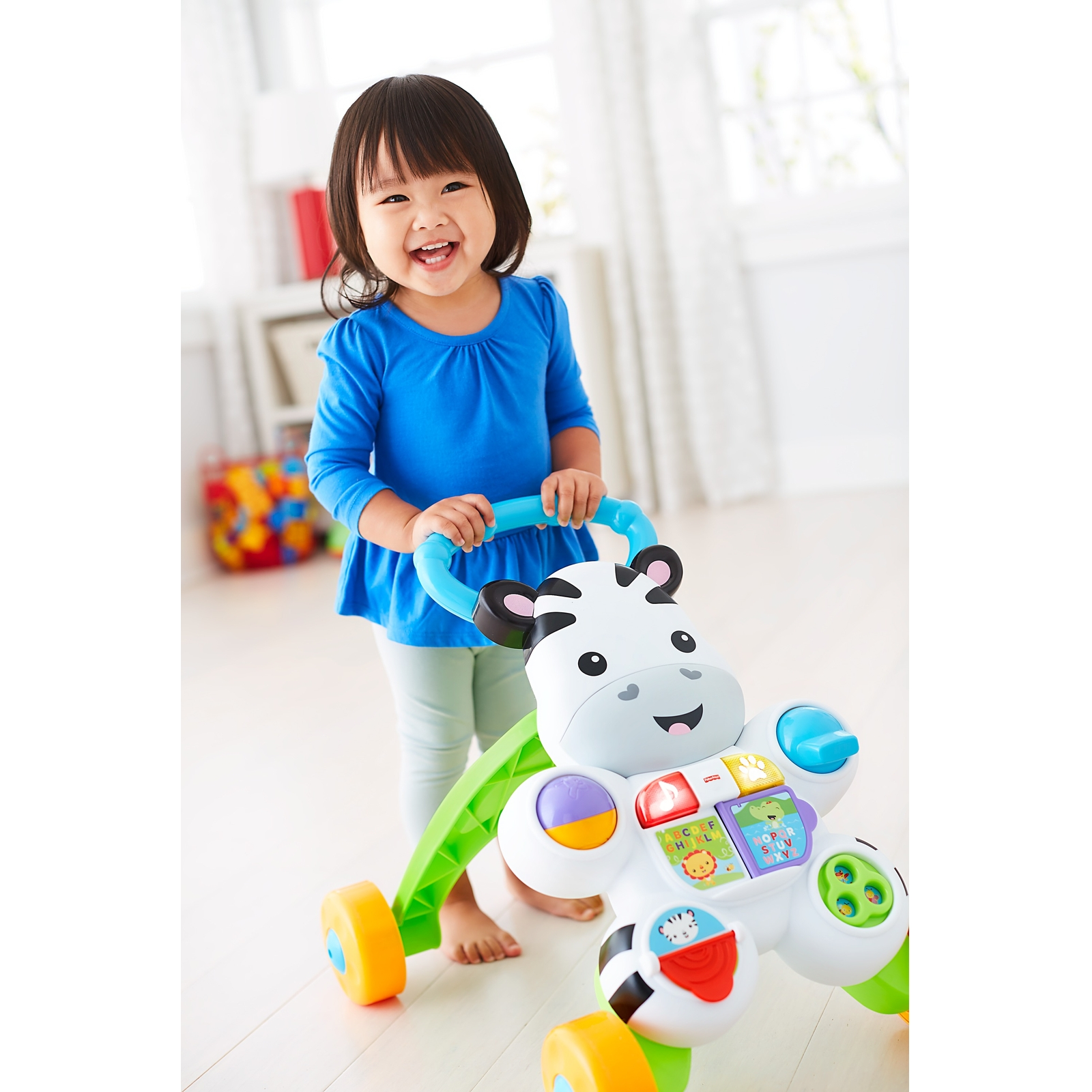 Ходунки Fisher Price Зебра с ручкой - фото 20