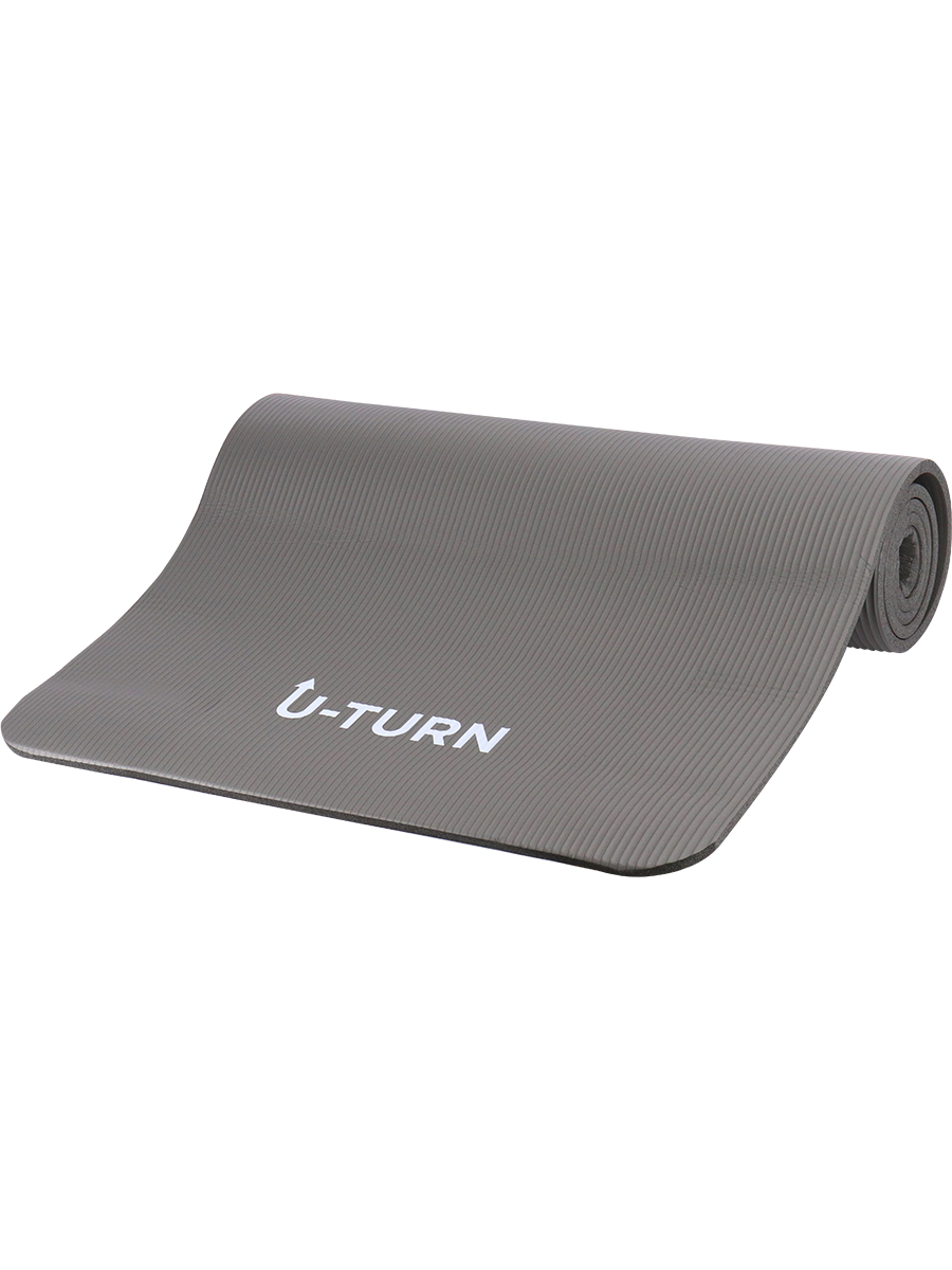 Коврик спортивный U-TURN для фитнеса и йоги серый - фото 8