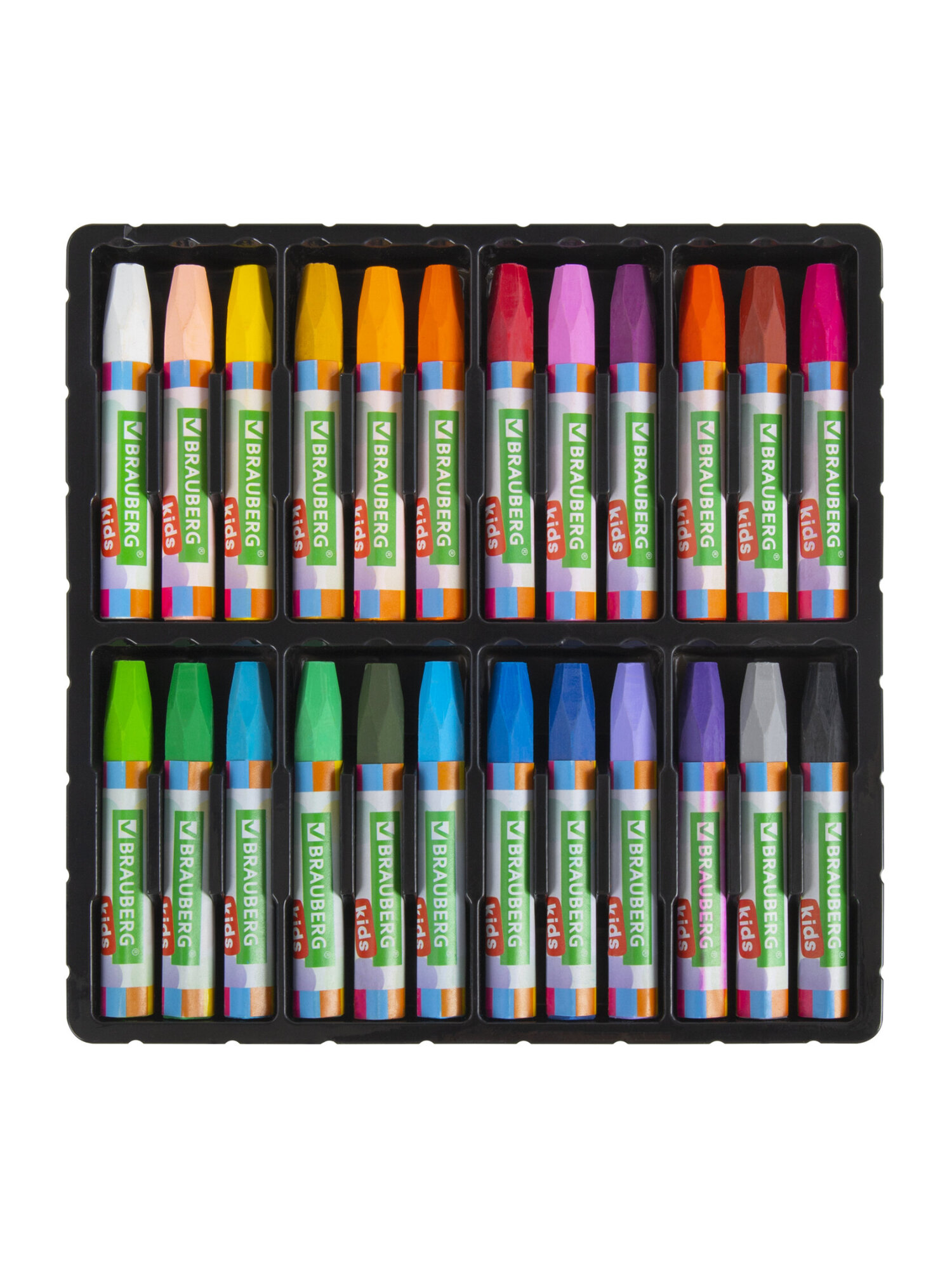 Восковые мелки Brauberg 24 шт. - фото 11