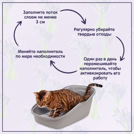 Наполнитель для кошачьих туалетов HOMECAT силикагелевый с ароматом лаванды 3.8л