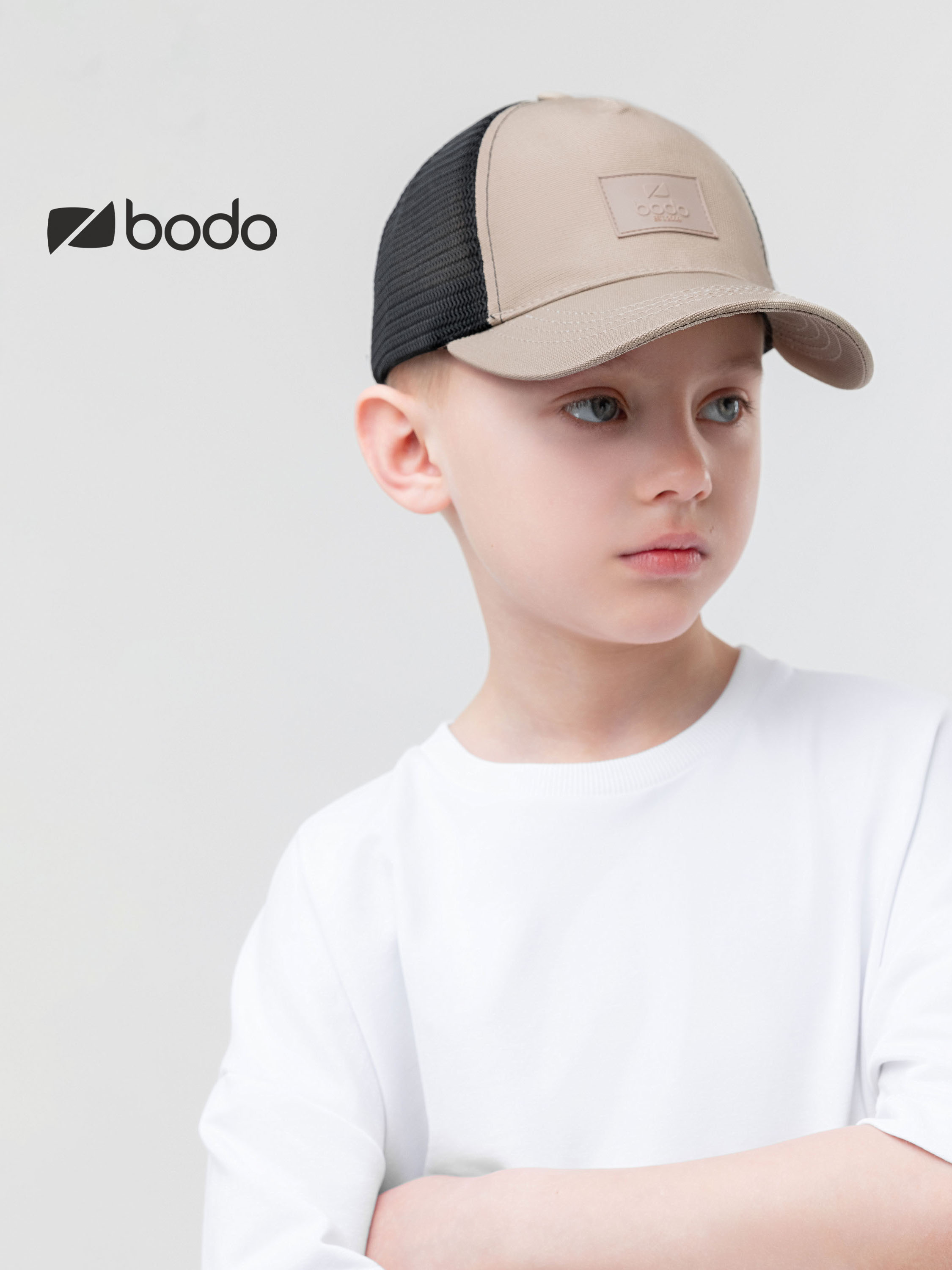 Бейсболка Bodo 45-5MU_бежевый (черный) - фото 2