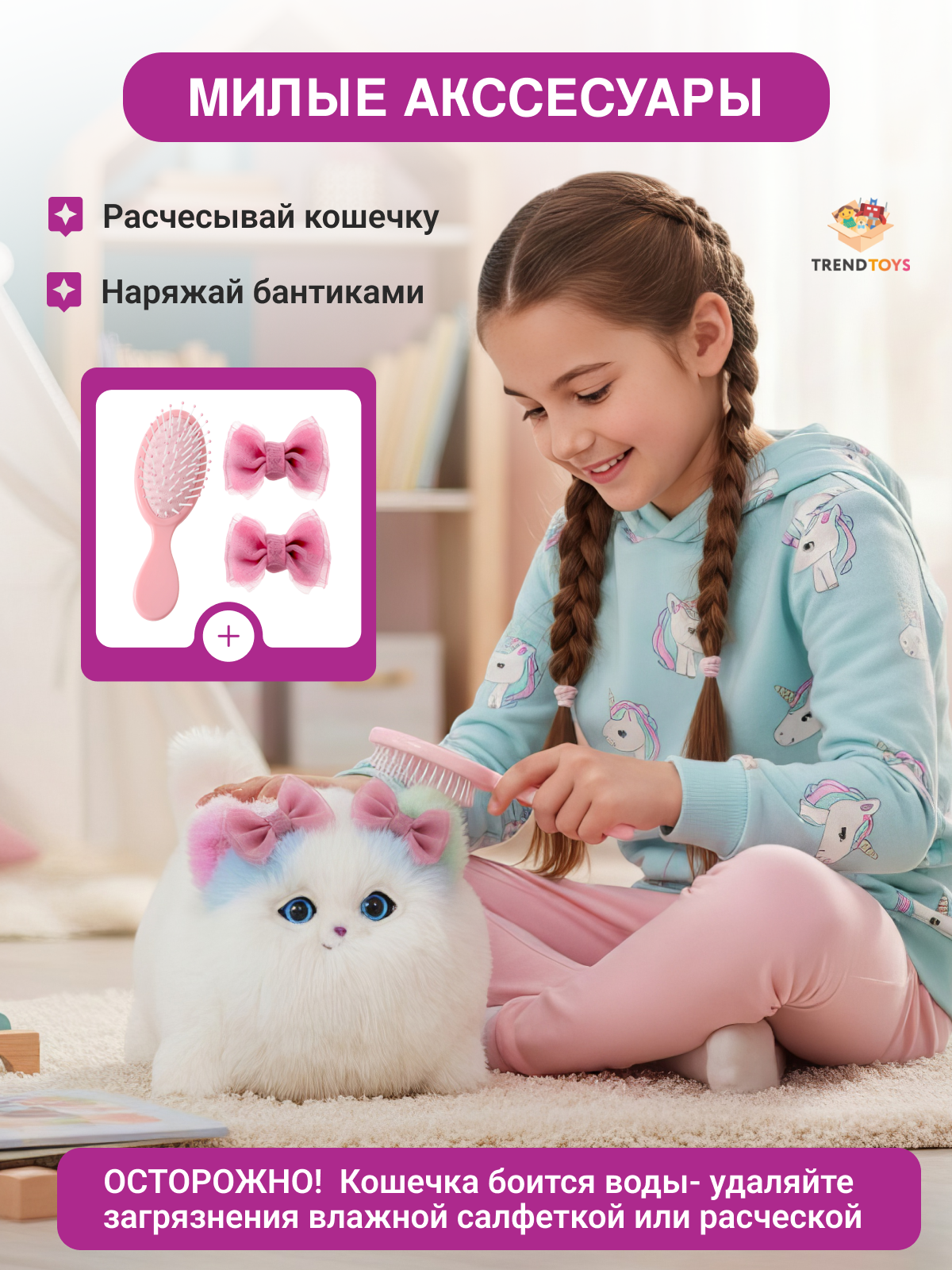 Мягкая игрушка TrendToys котик говорящий - фото 5
