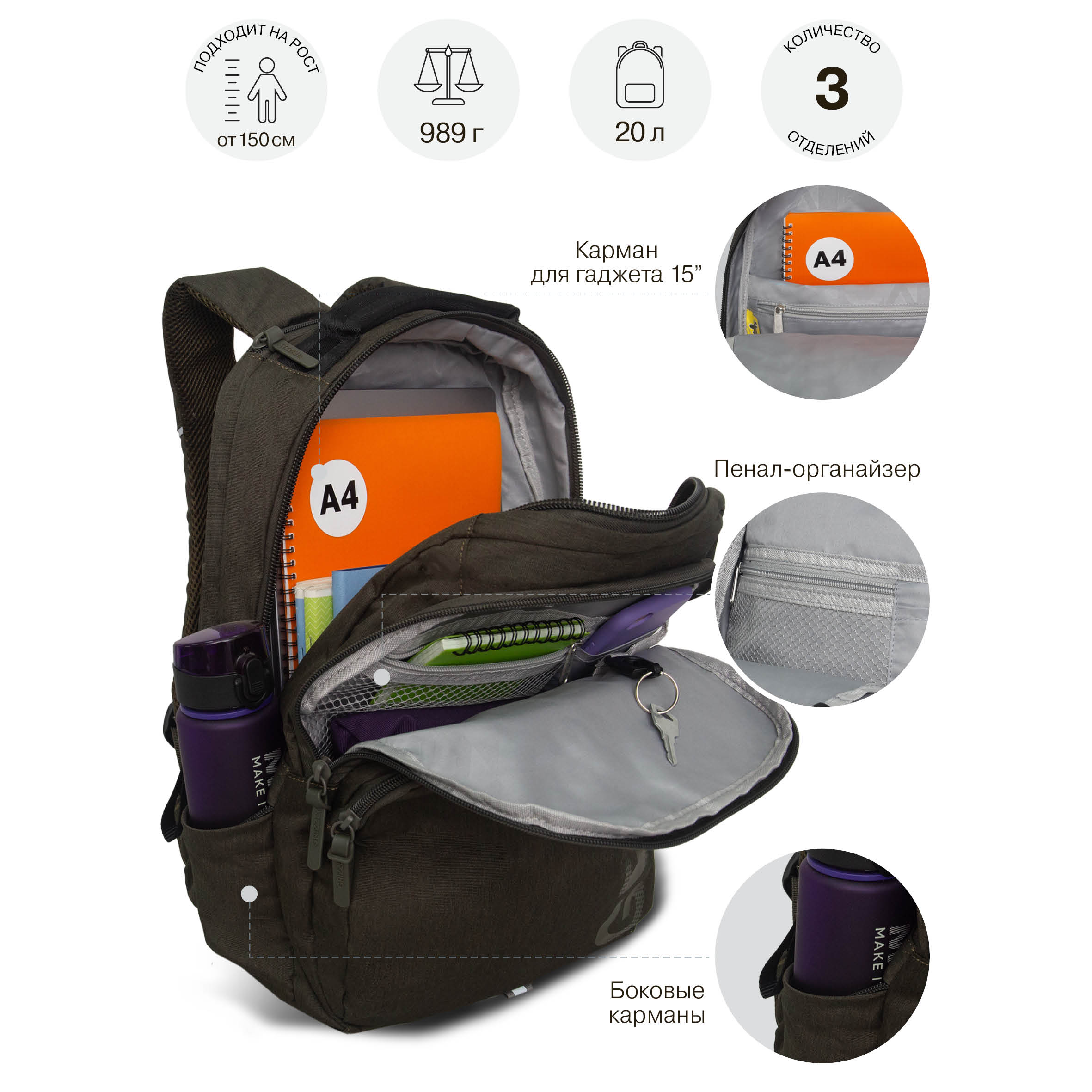 Рюкзак Grizzly для мальчика - фото 8