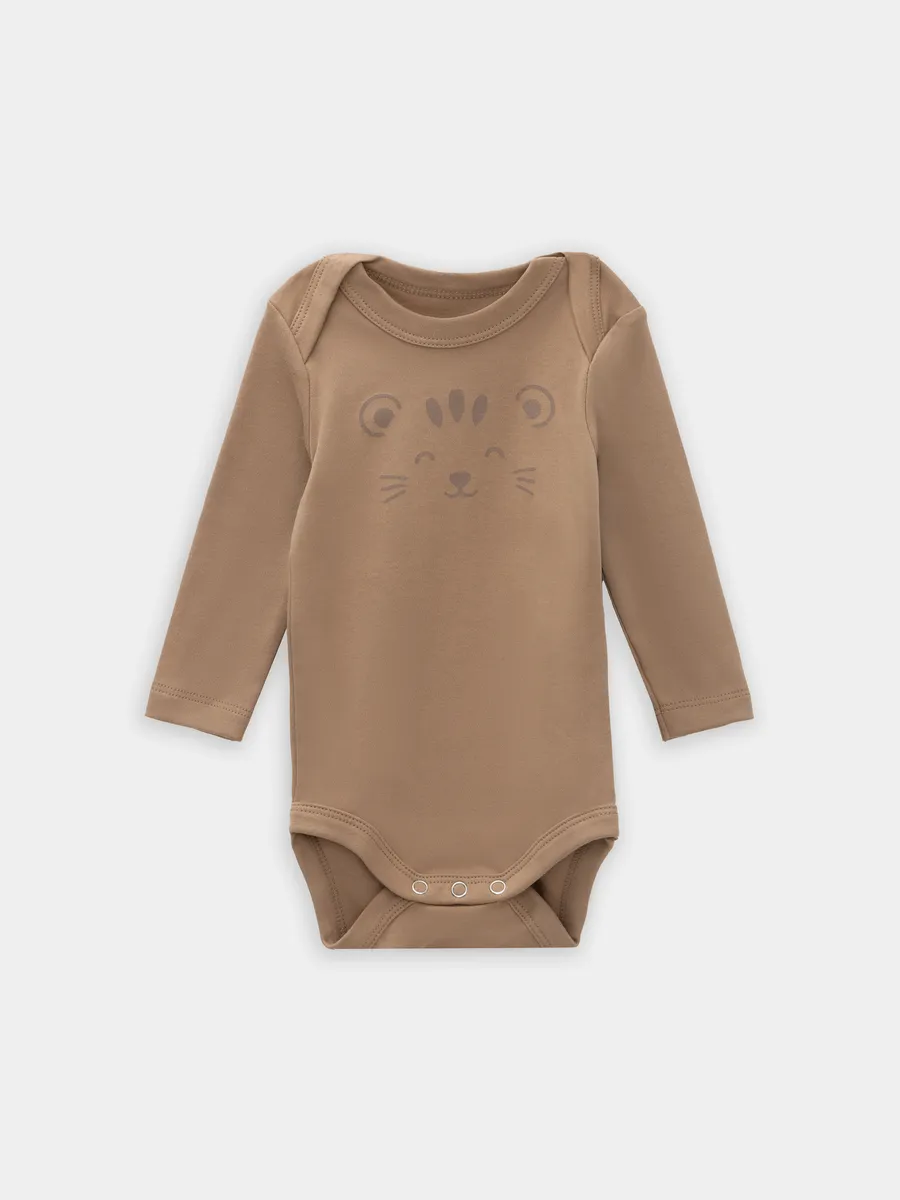 Боди 3 шт Mark Formelle (Марк Формэль) 13016-3/тигрята на пудре +песочный +сланец - фото 13