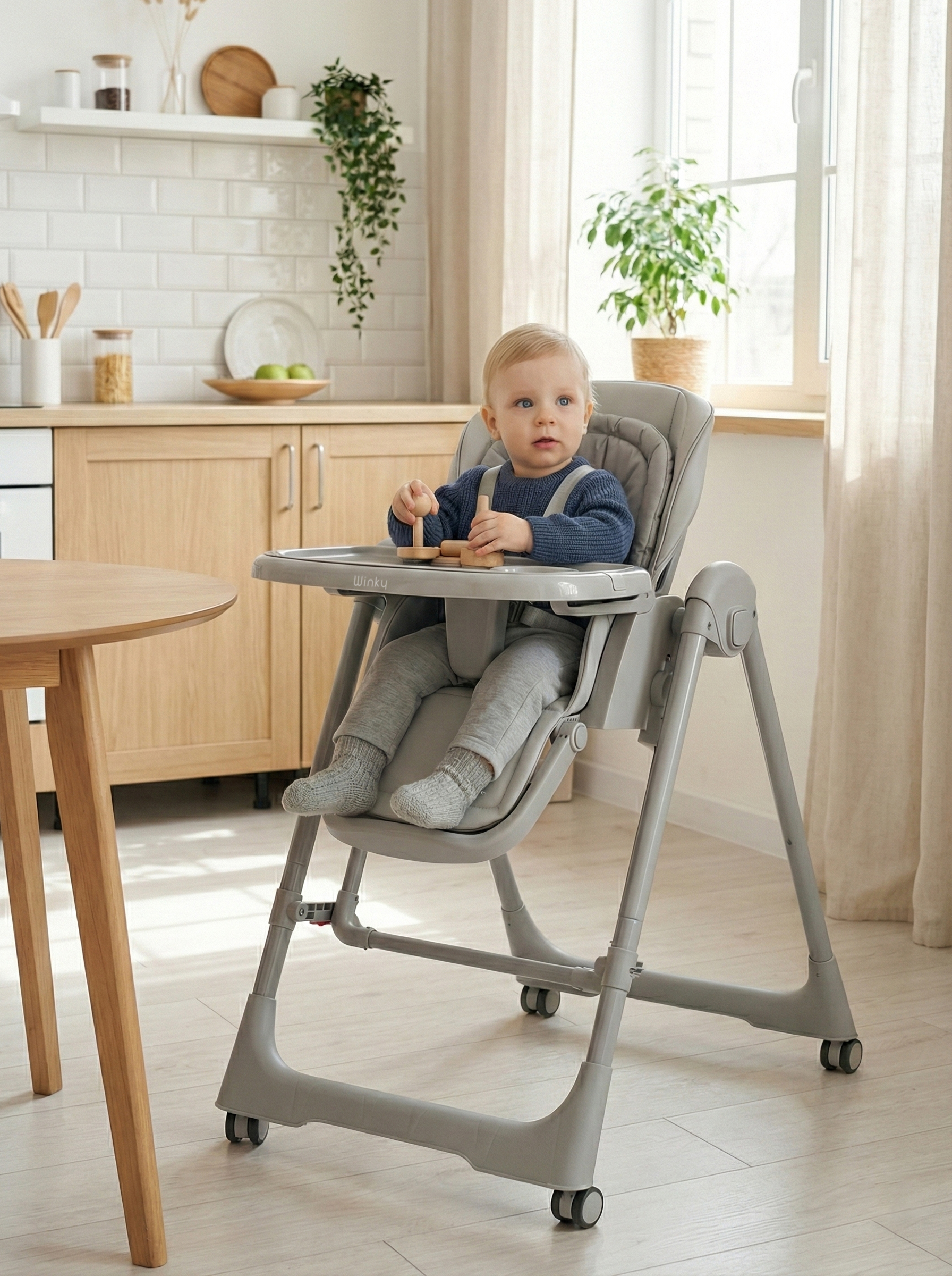 Стульчик для кормления Tomix Winky серый - фото 16