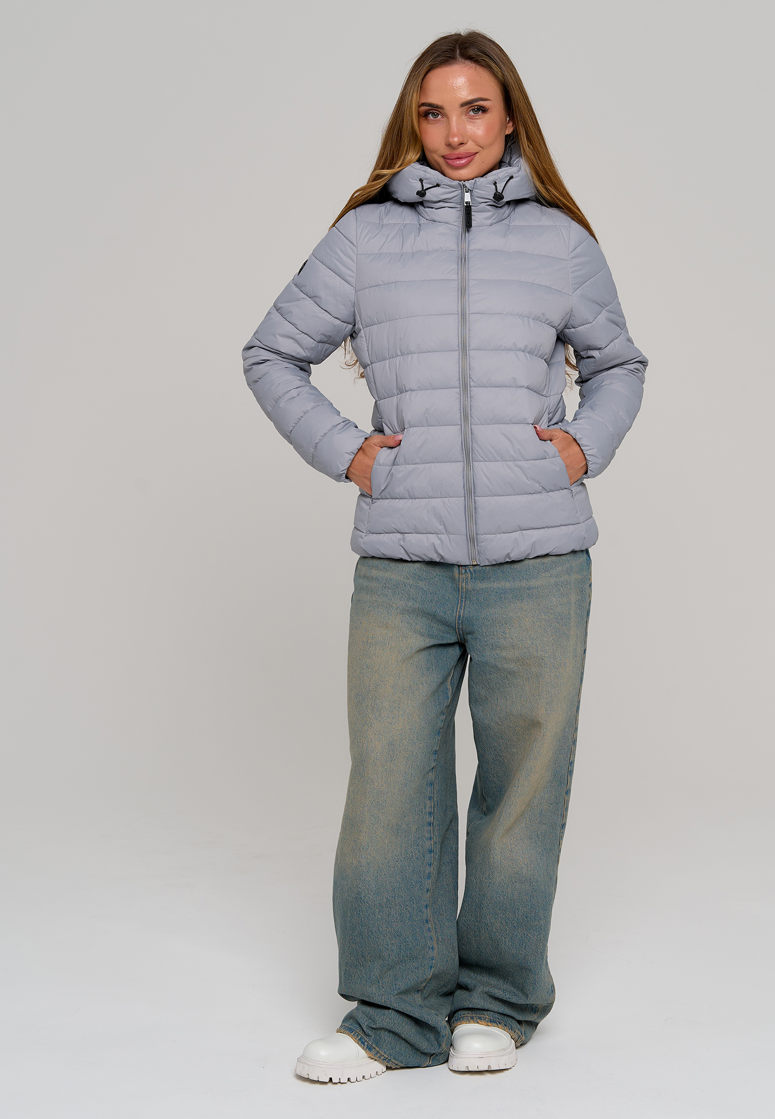 Куртка Stylish AMADEO AJ-8507-светло-серый - фото 2