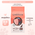 Корм для собак Carnica 0,8кг с индейкой для стерилизованных средних и крупных пород сухой